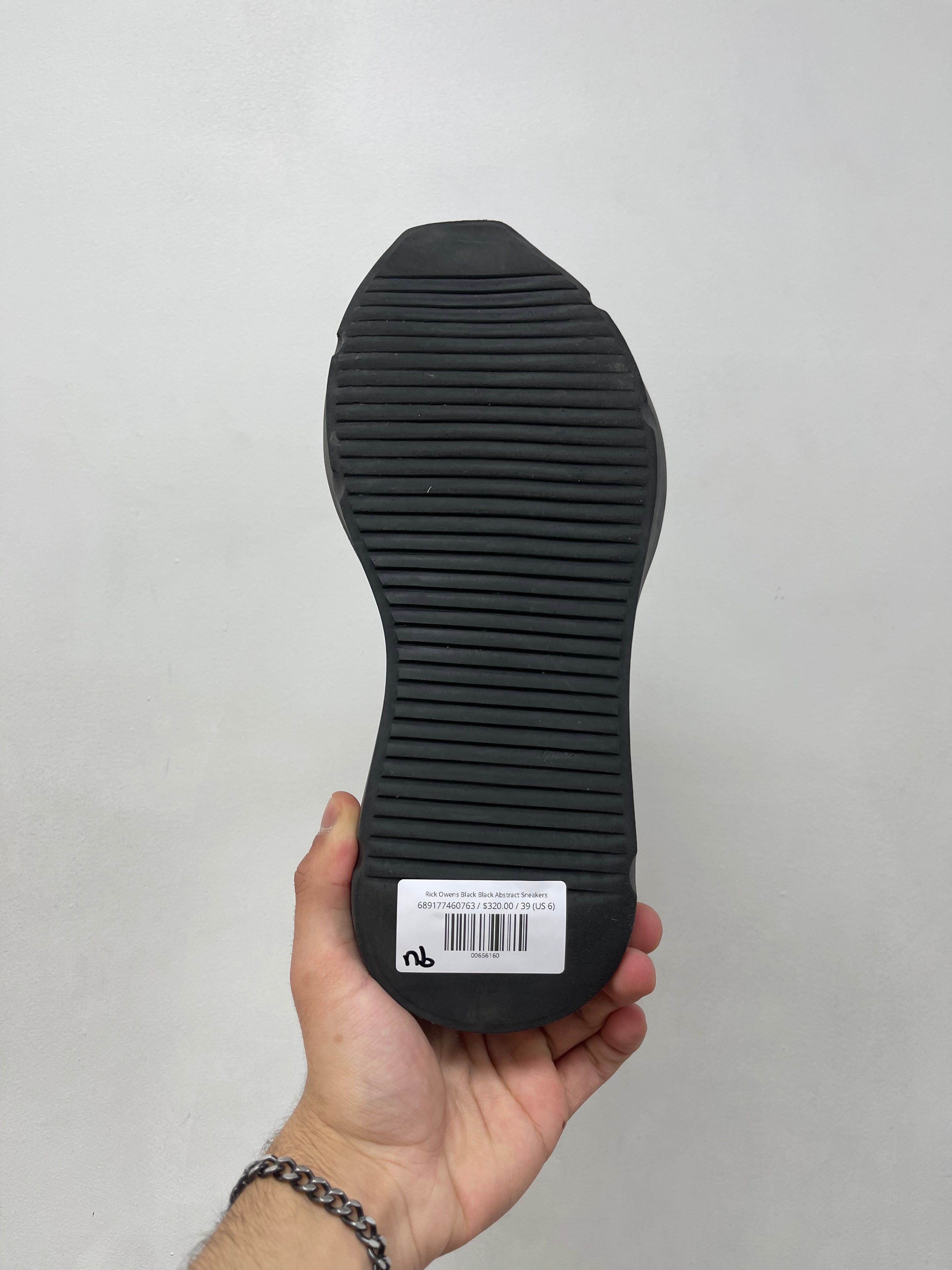 Rick Owens Black Black Abstract Sneakers