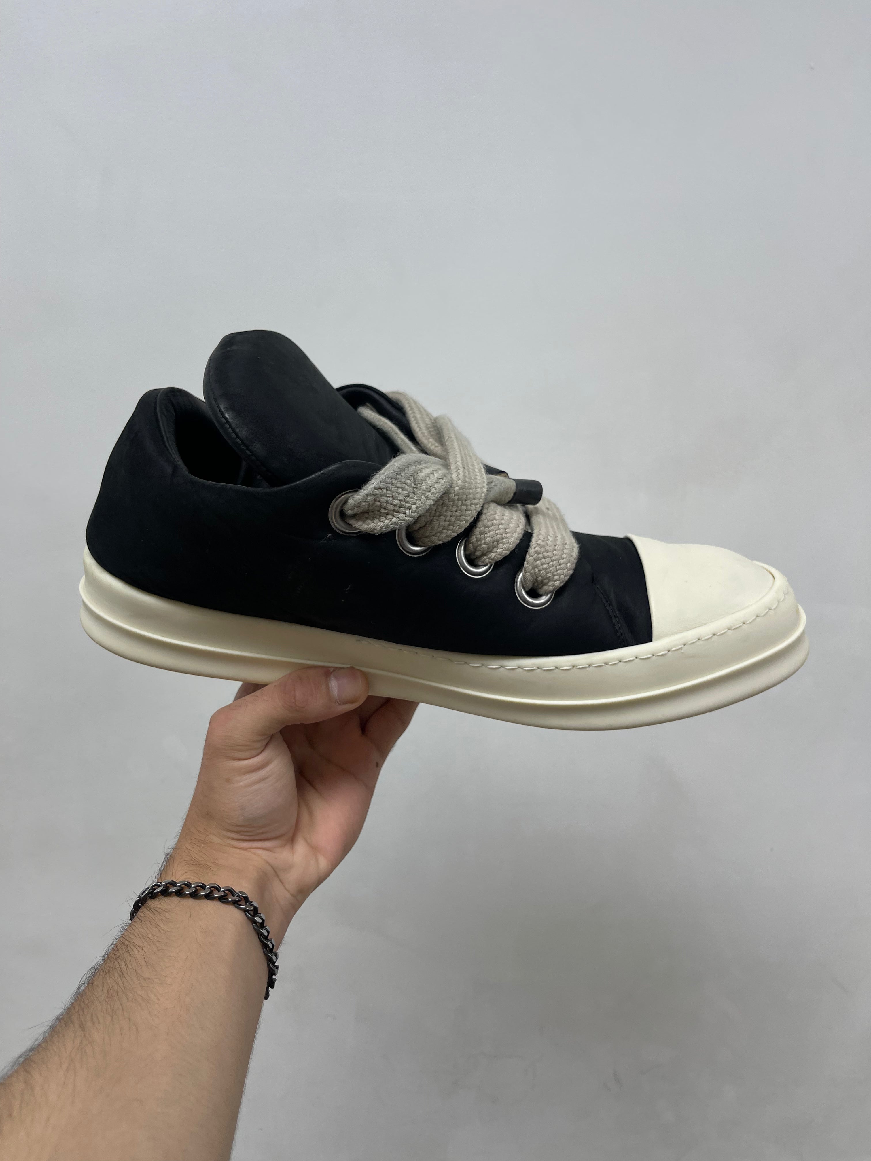 Rick Owens Black Mainline Padded Jumbo Lace Low Sneakers