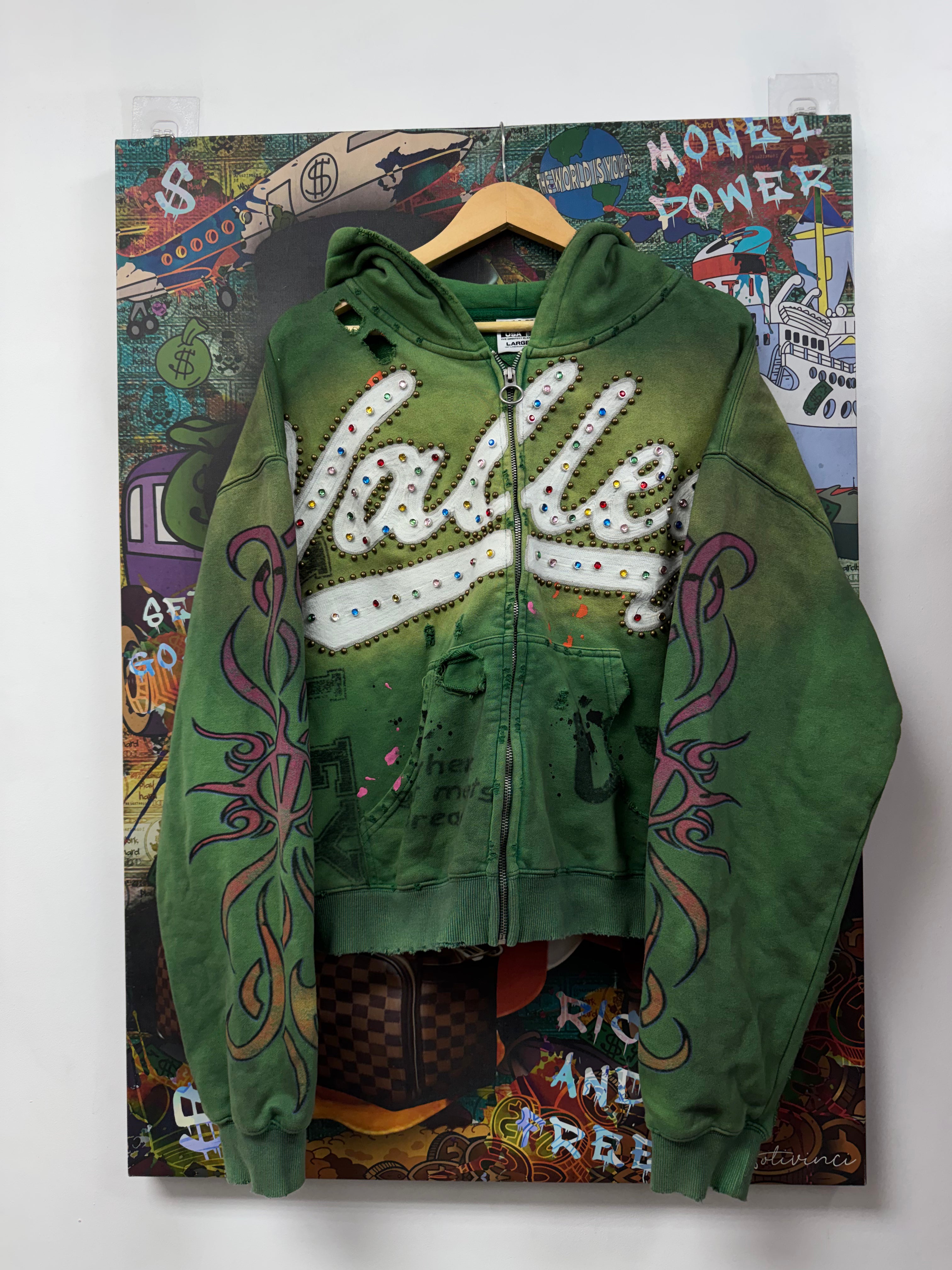 Vale Inferno Green Zip Up Hoodie