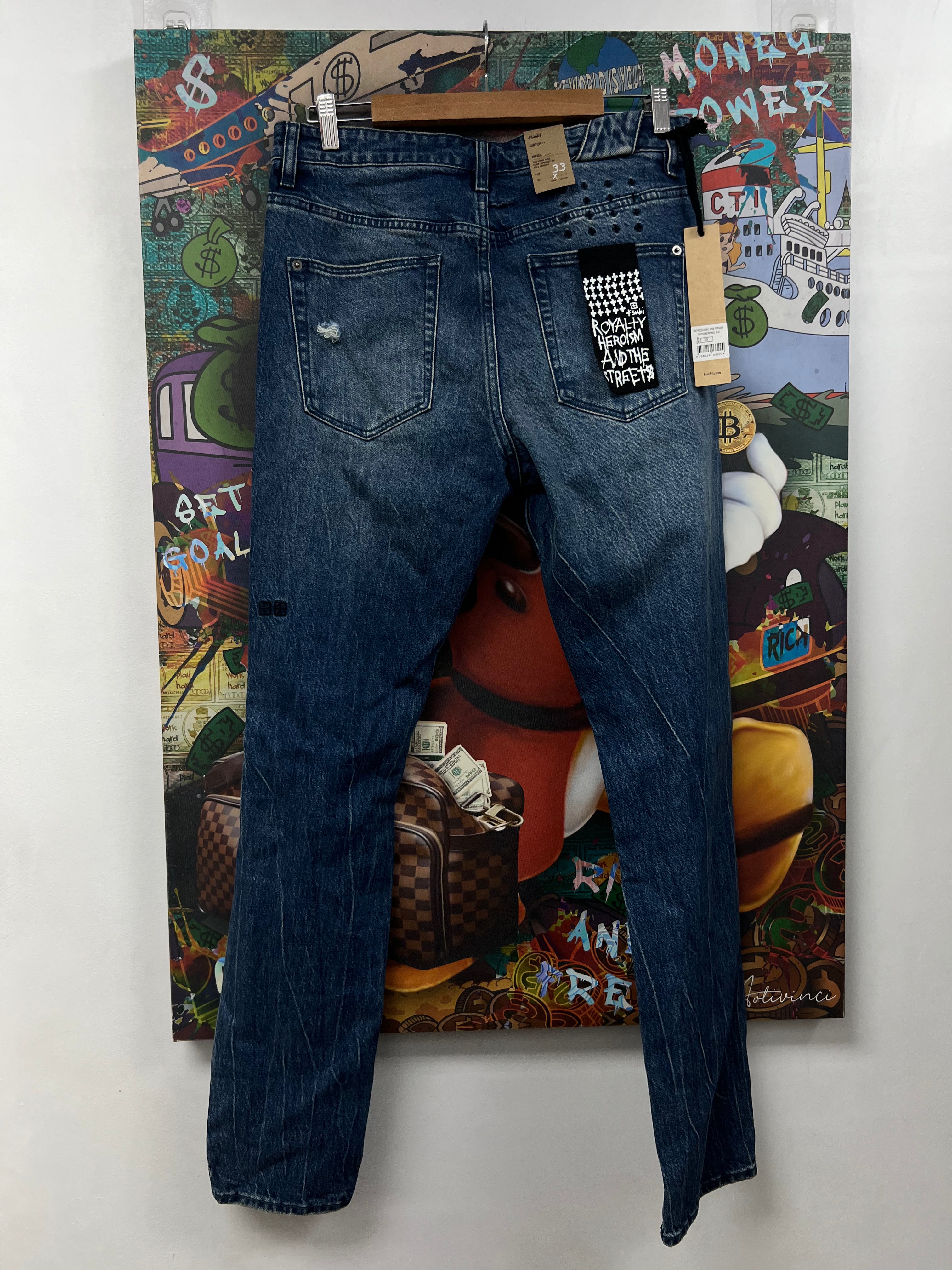 Ksubi Dark Wash Old English Jeans
