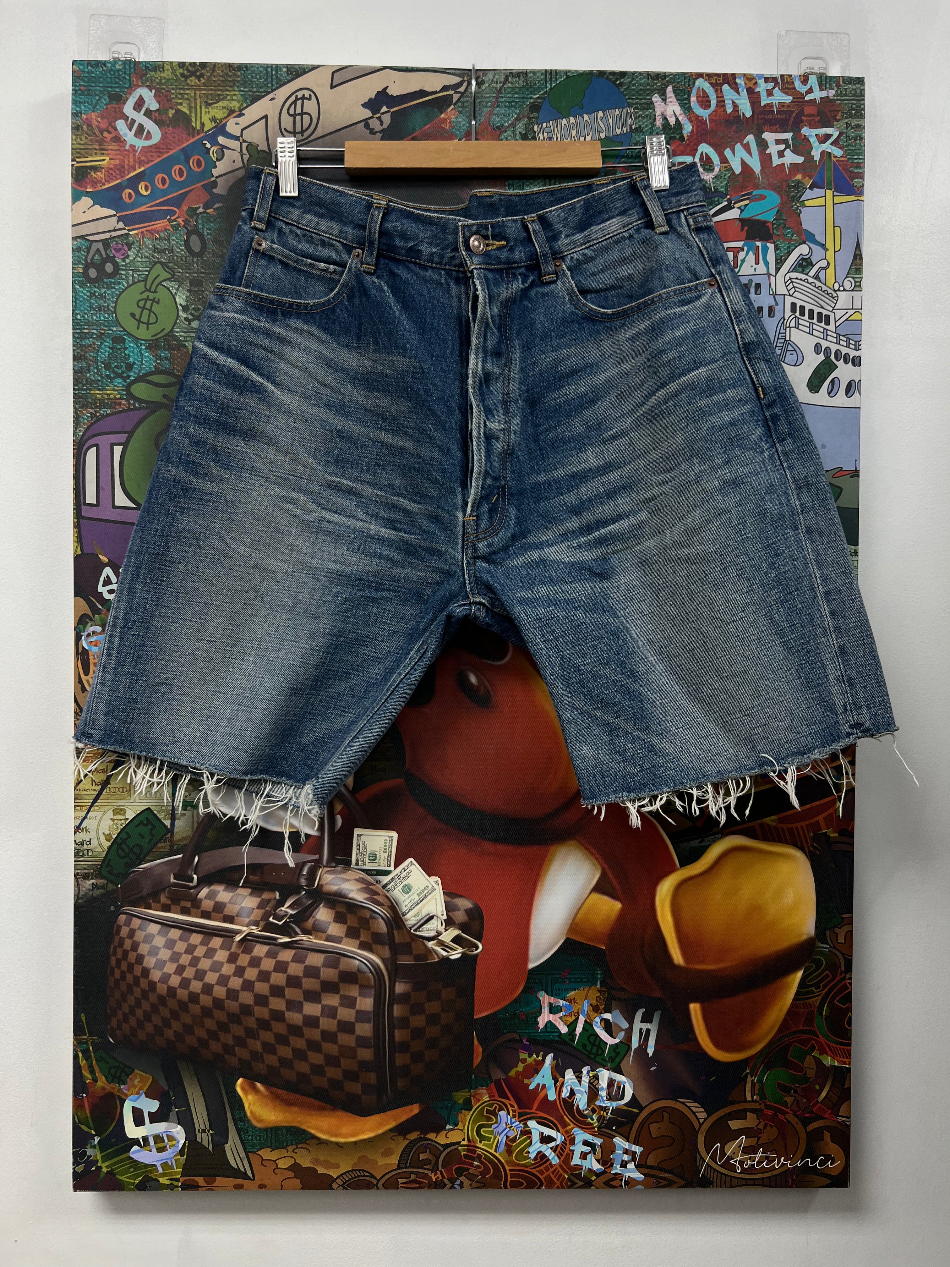 Celine Navy Wash Jean Shorts