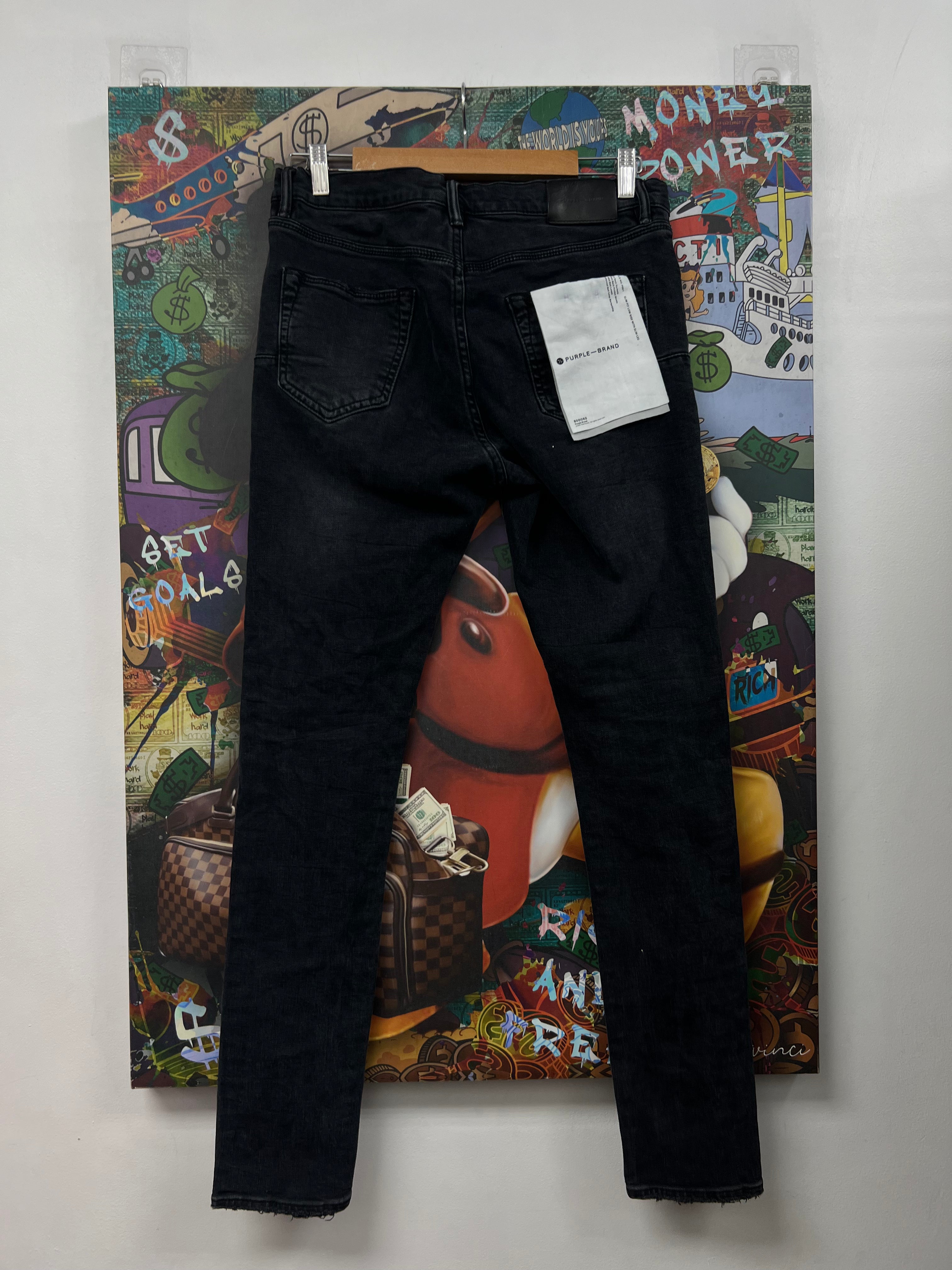 Purple Brand Black Wash Plain Jeans