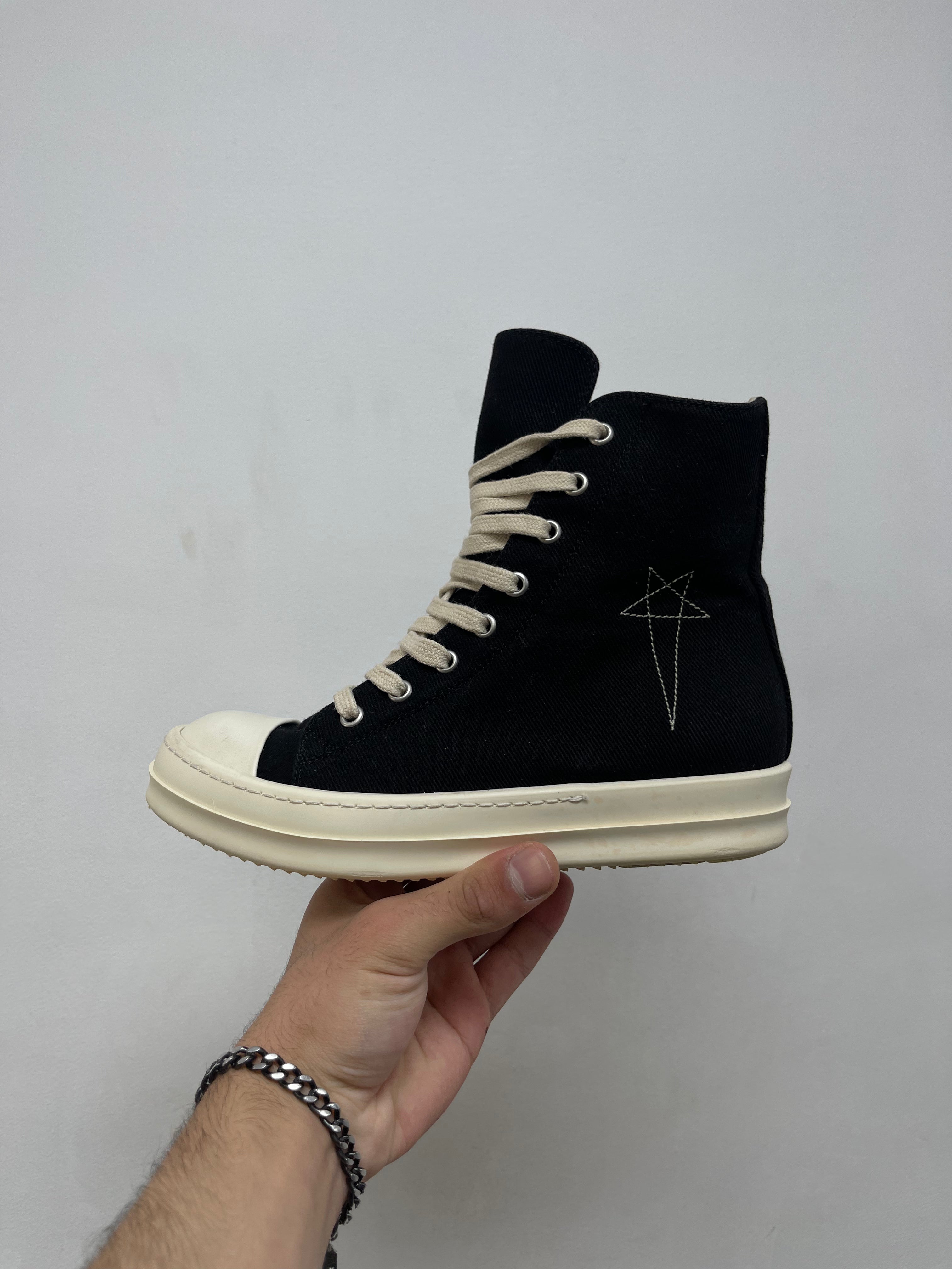 Rick Owens Black White Pentagram Sneakers