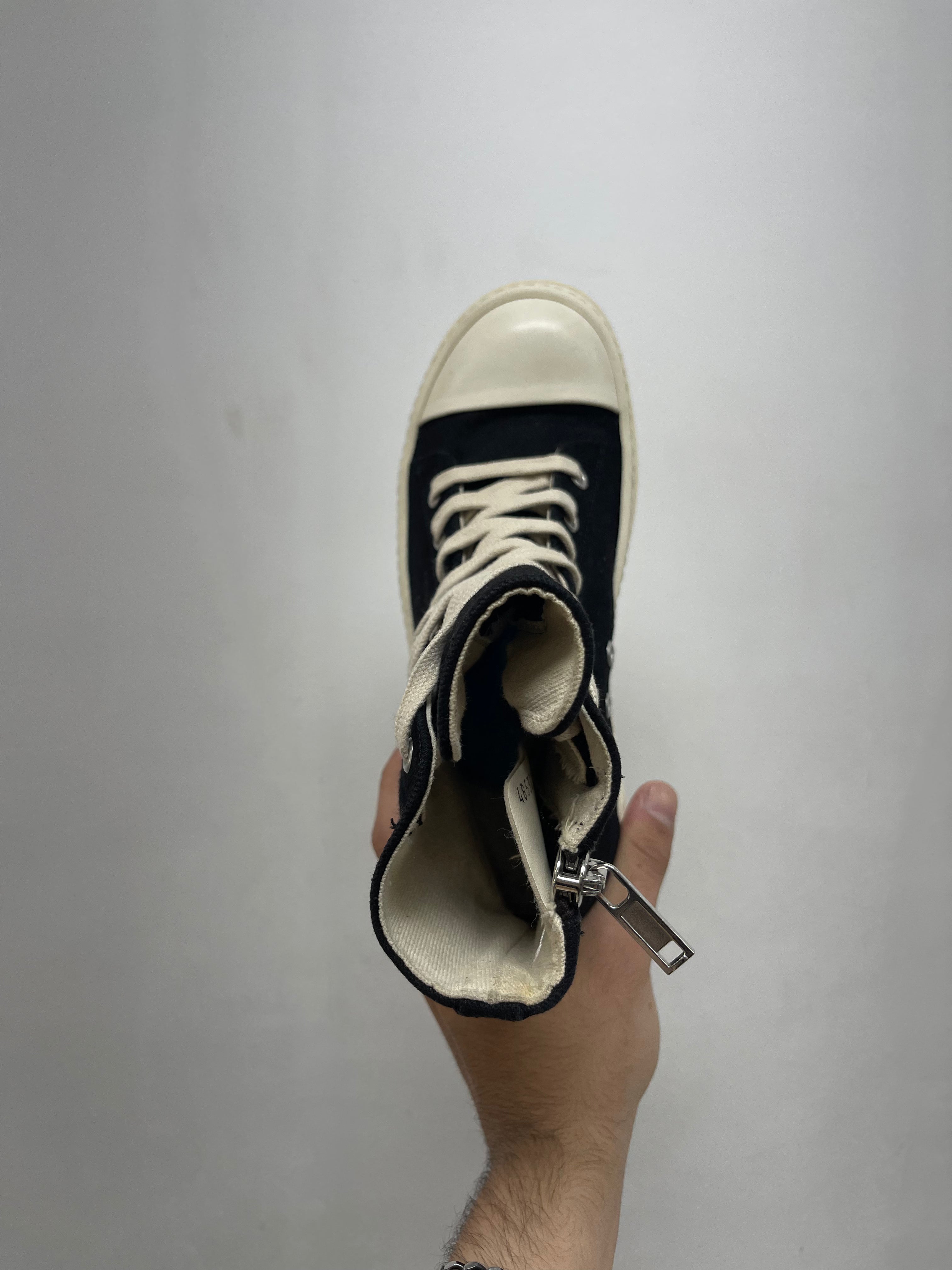 Rick Owens Black White Pentagram Sneakers