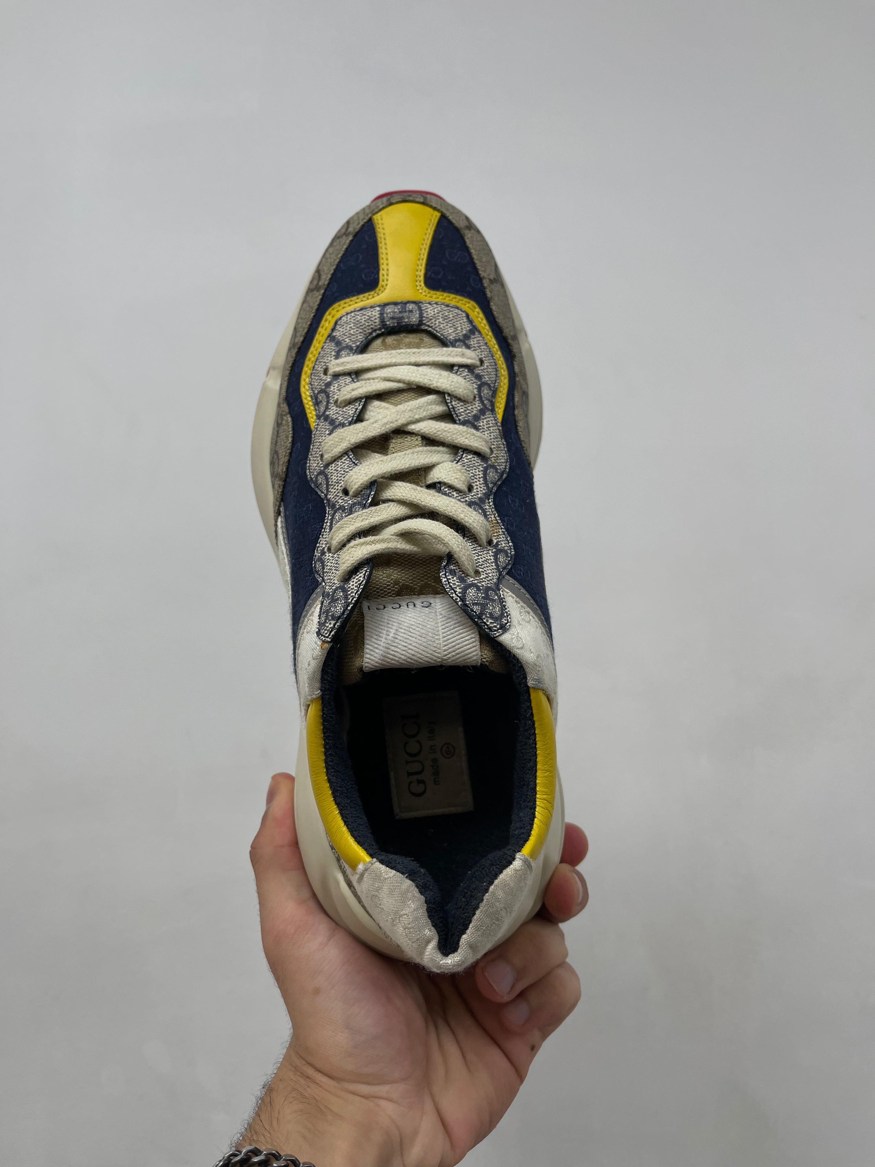 Gucci Cream Multi Canvas Rython Sneakers