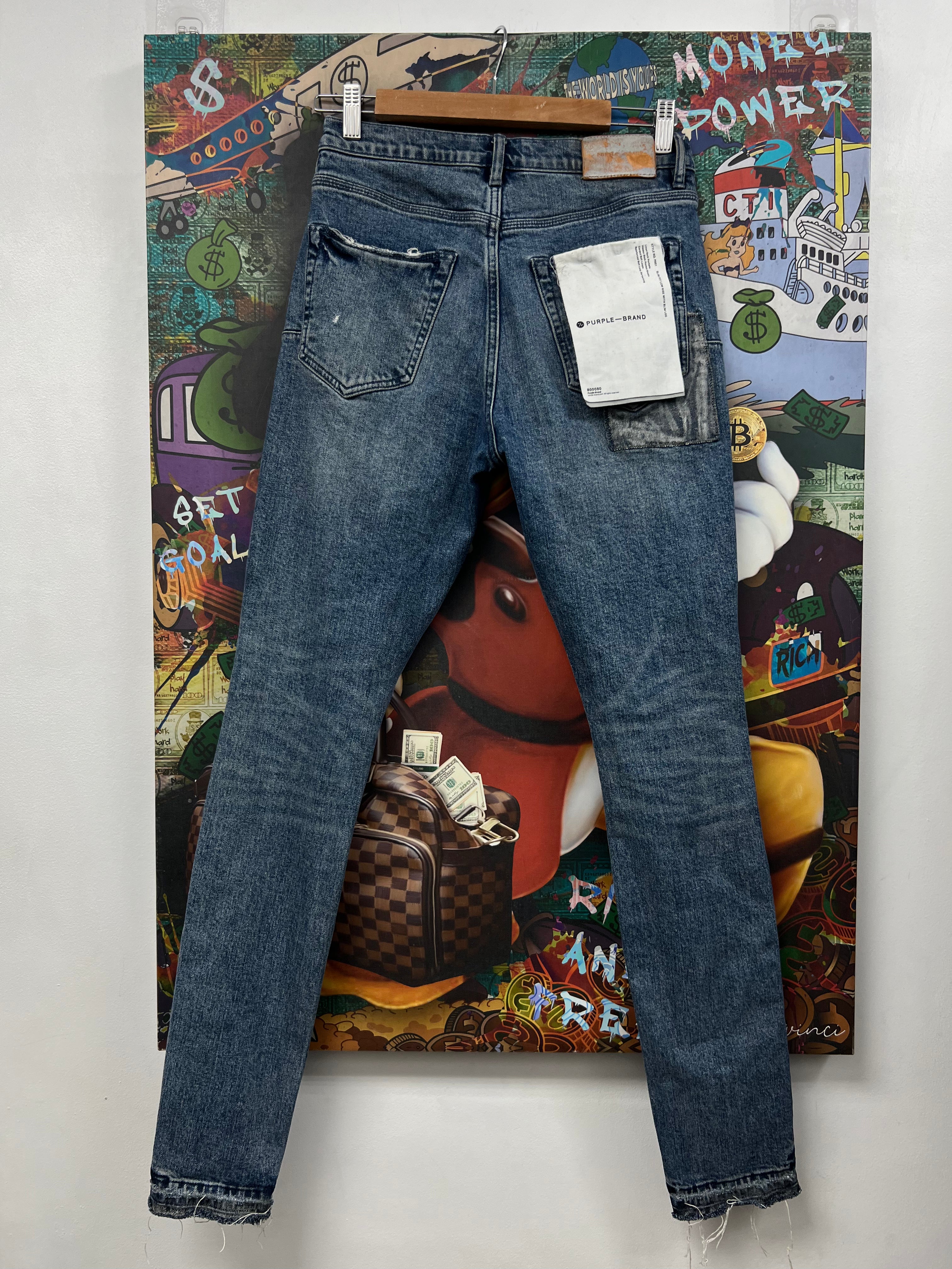 Purple Brand Deep Classic Patchwork Jeans