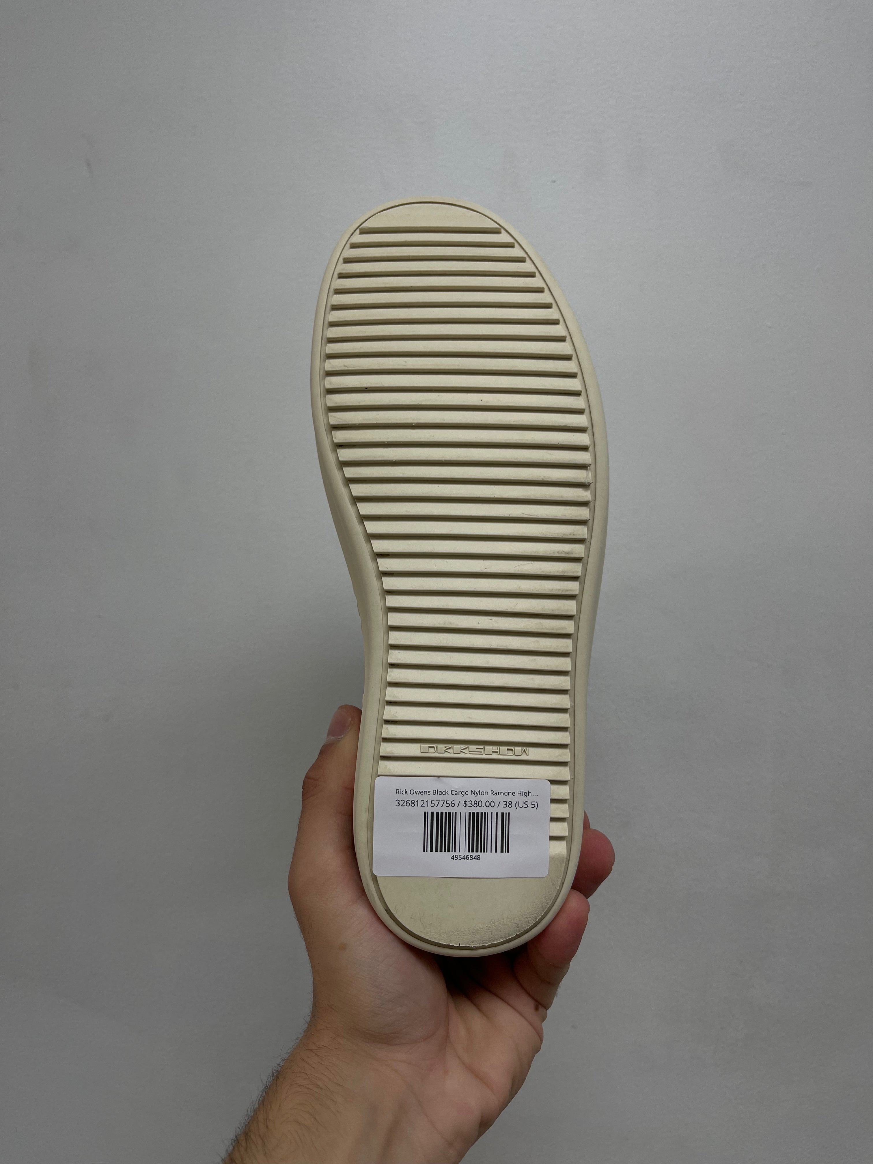 Rick Owens Black Cargo Nylon Ramone High Sneakers