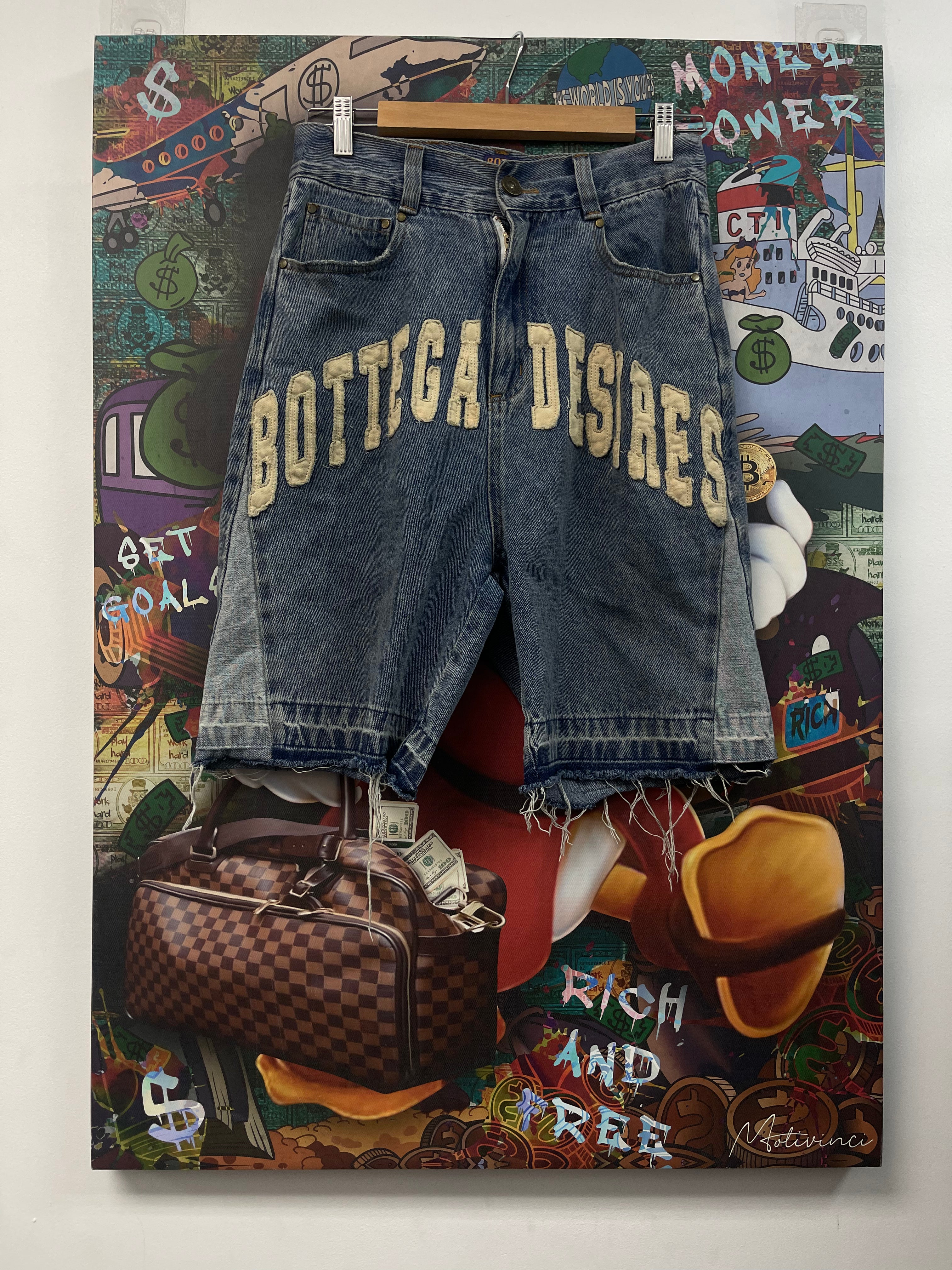 Bottega Desires Light Wash Denim Shorts