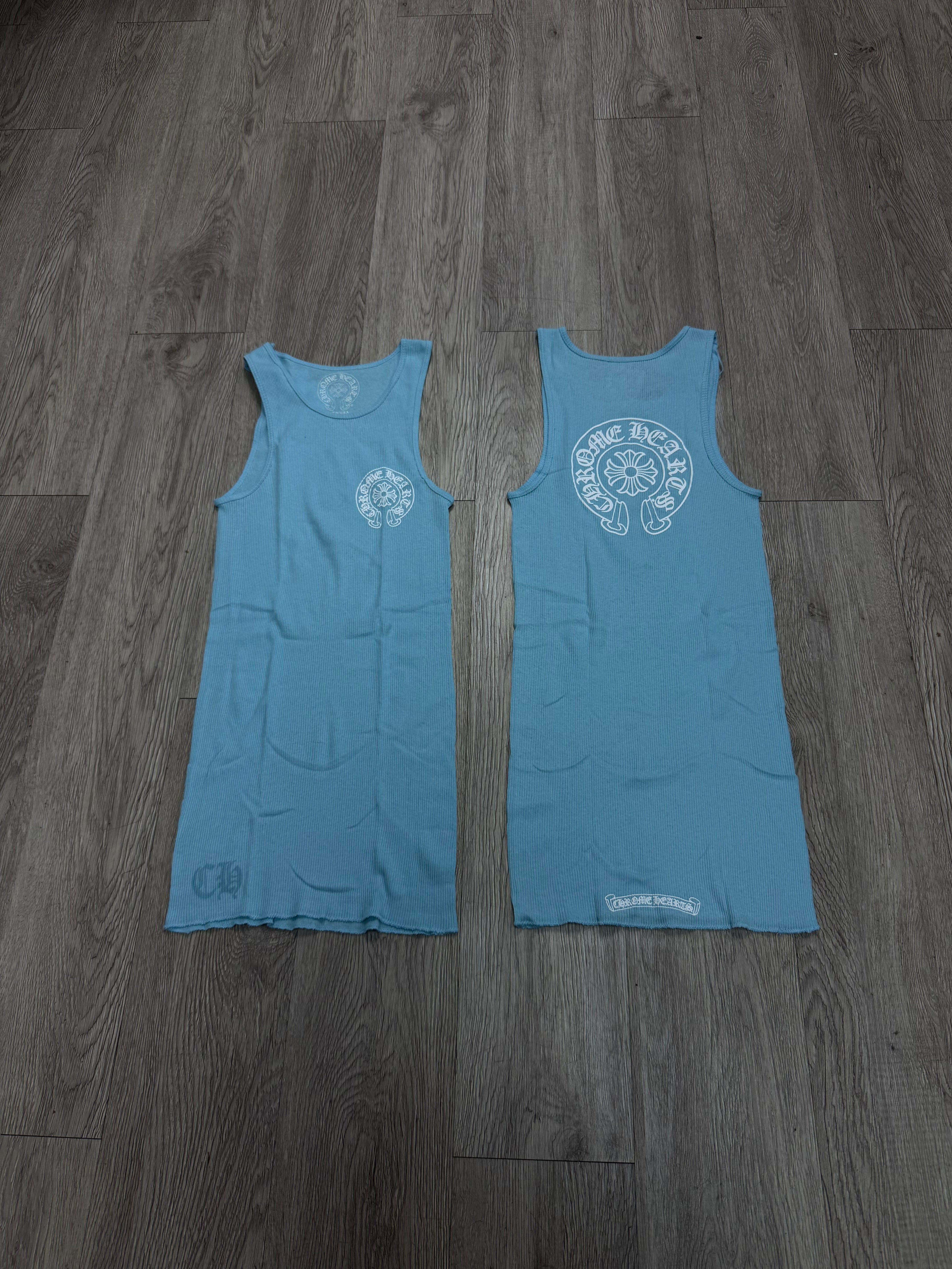 Chrome Hearts Blue White Horseshoe Tank Top