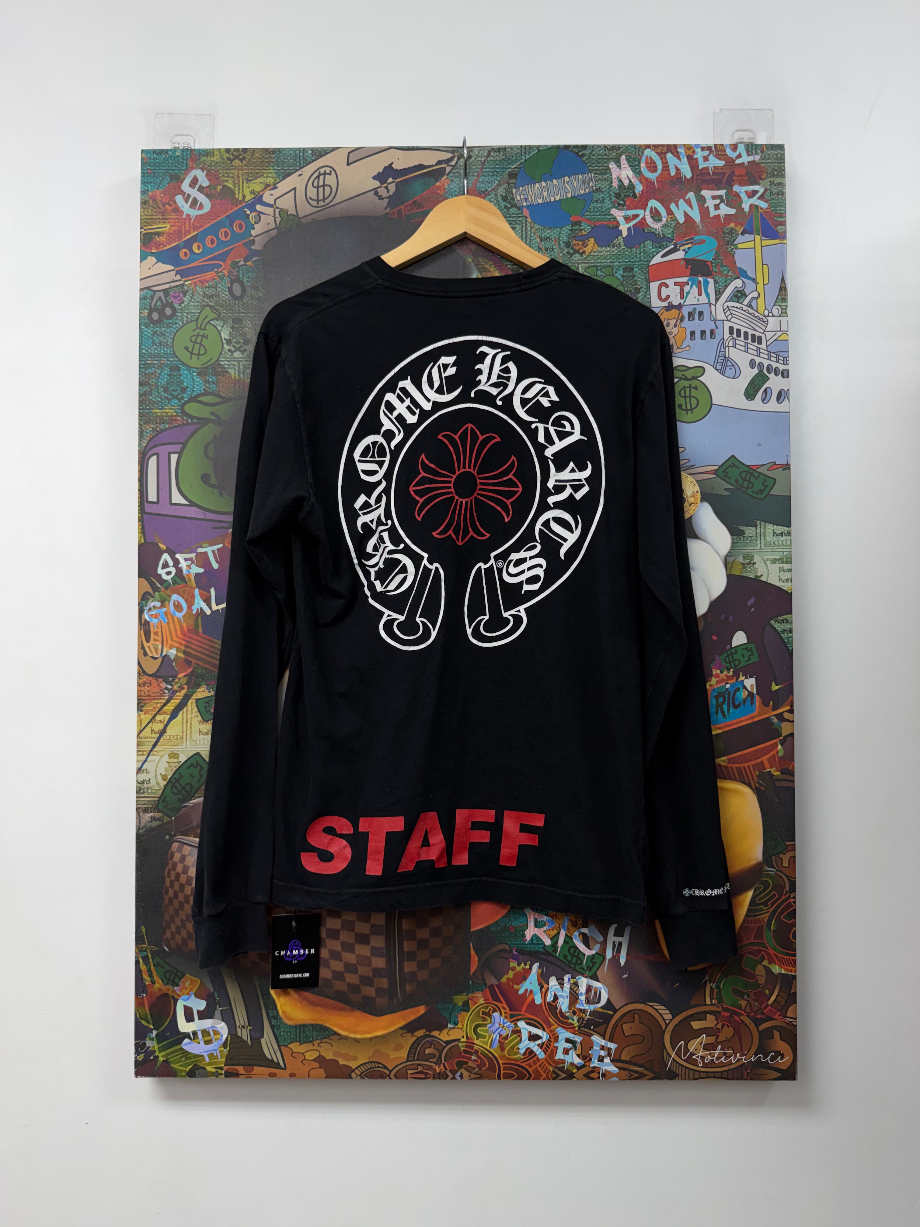 Chrome Hearts Black Red Staff Horseshoe Long Sleeve