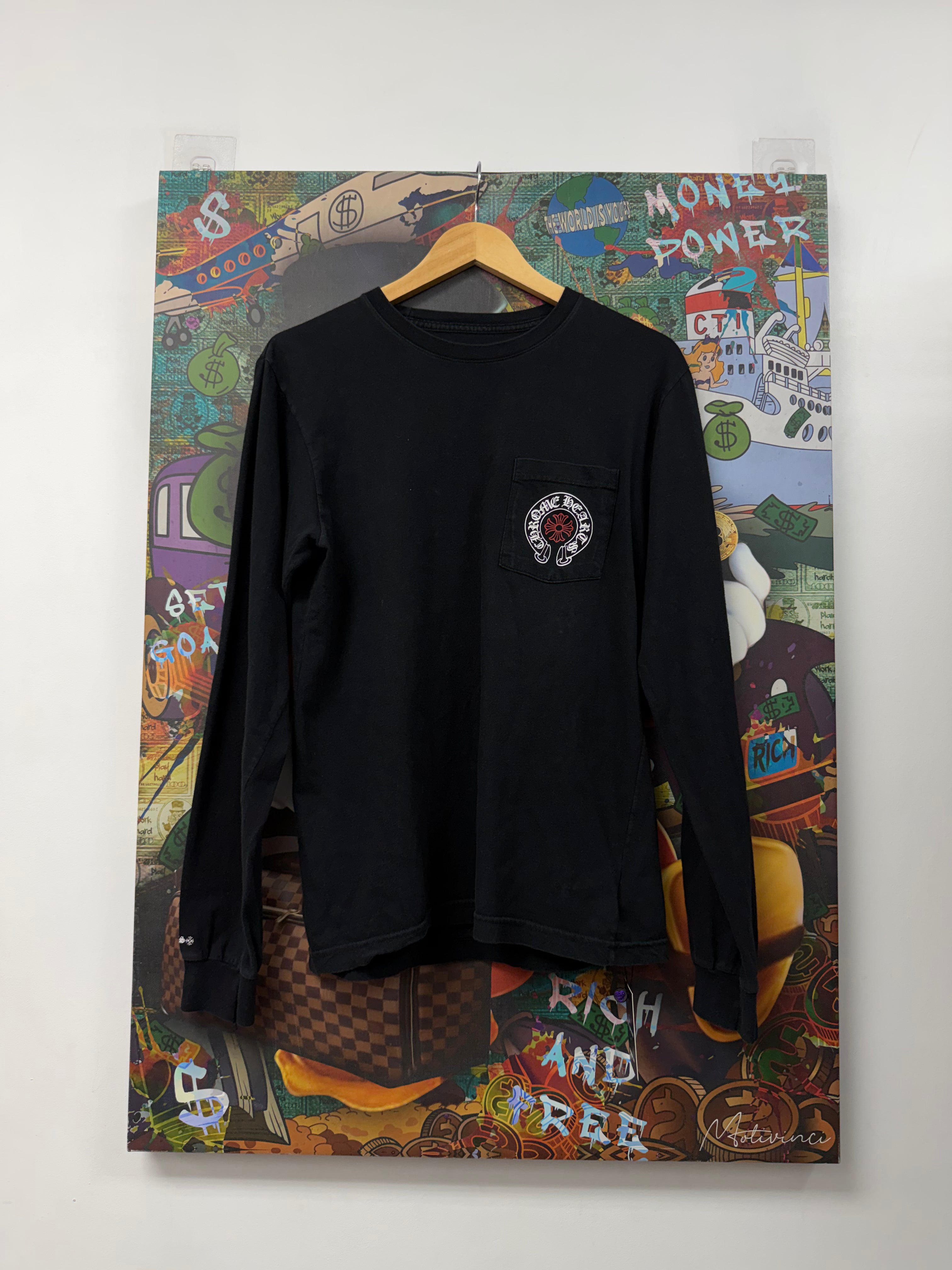 Chrome Hearts Black Red Staff Horseshoe Long Sleeve