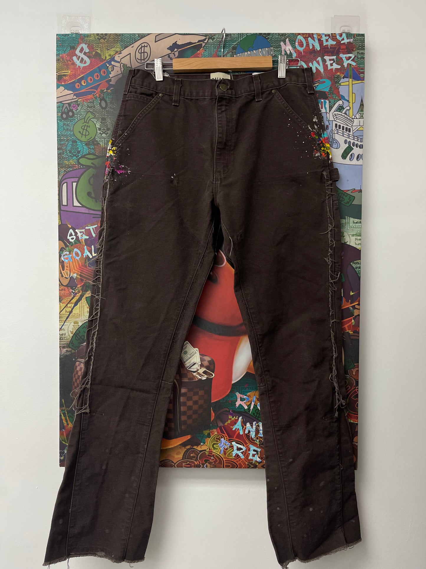 Gallery Dept Flare Carhartt Brown Splatter Used