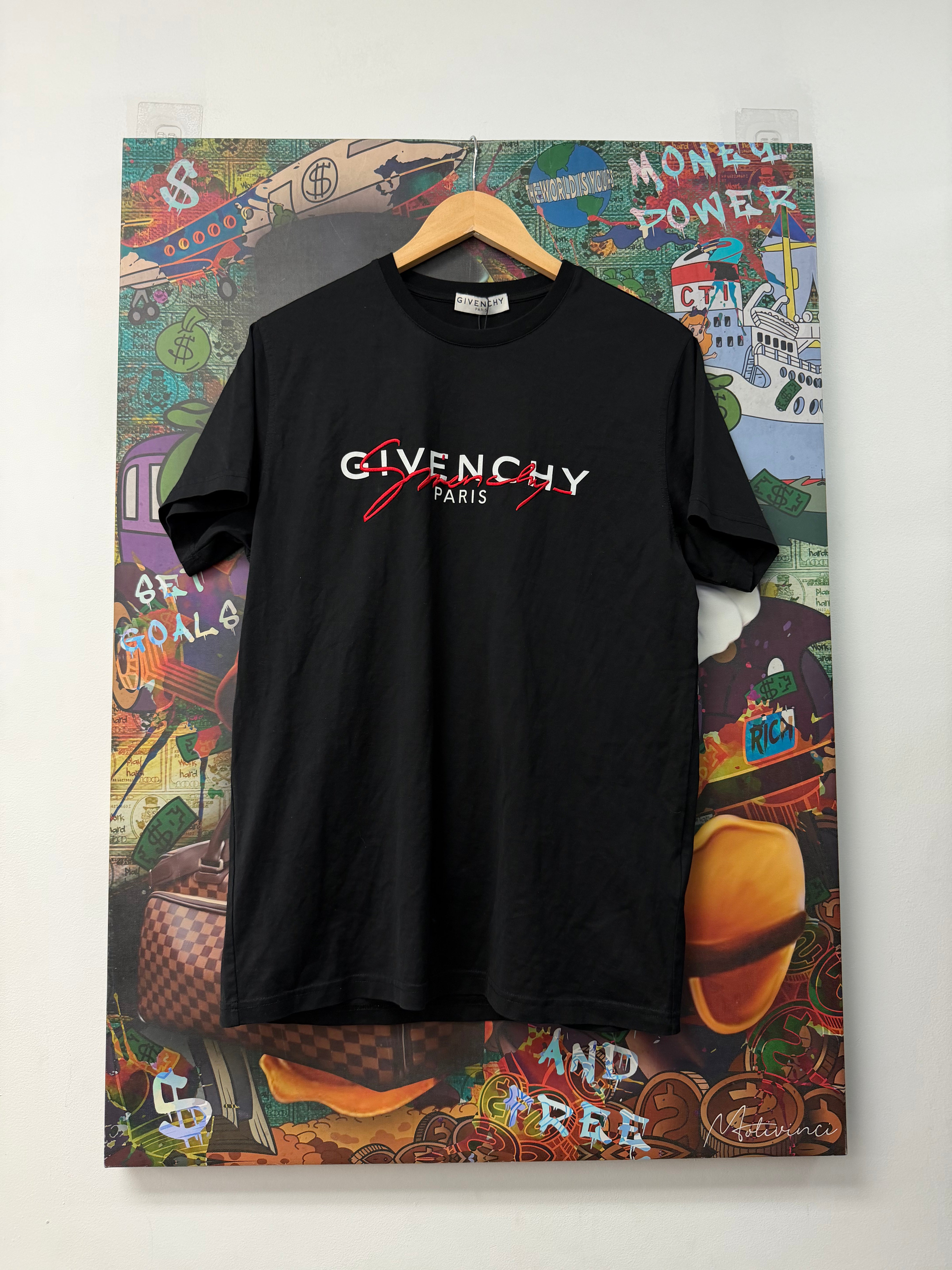 Givenchy Black White Red Embroidered Tee