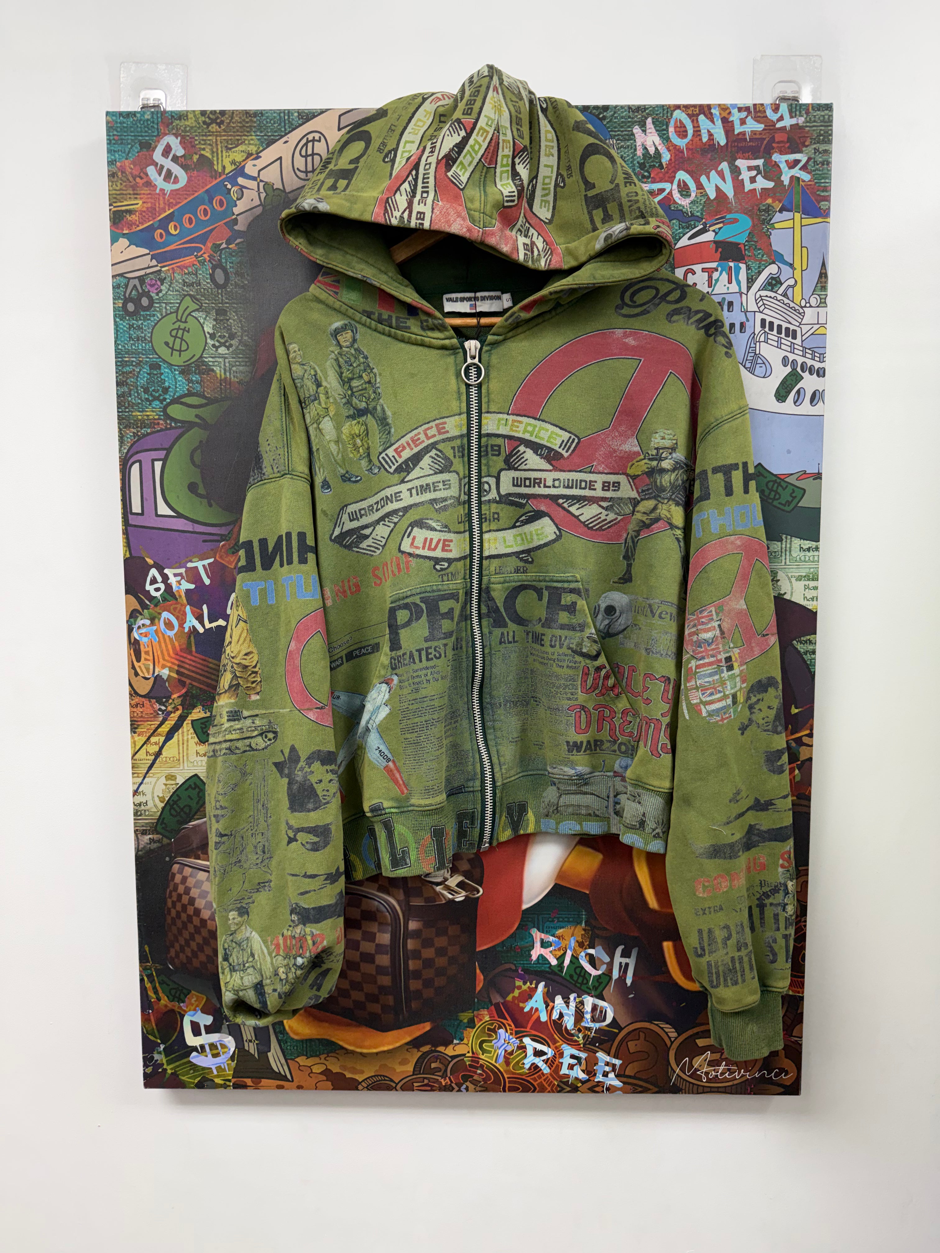 Vale Peace Olive Zip Hoodie