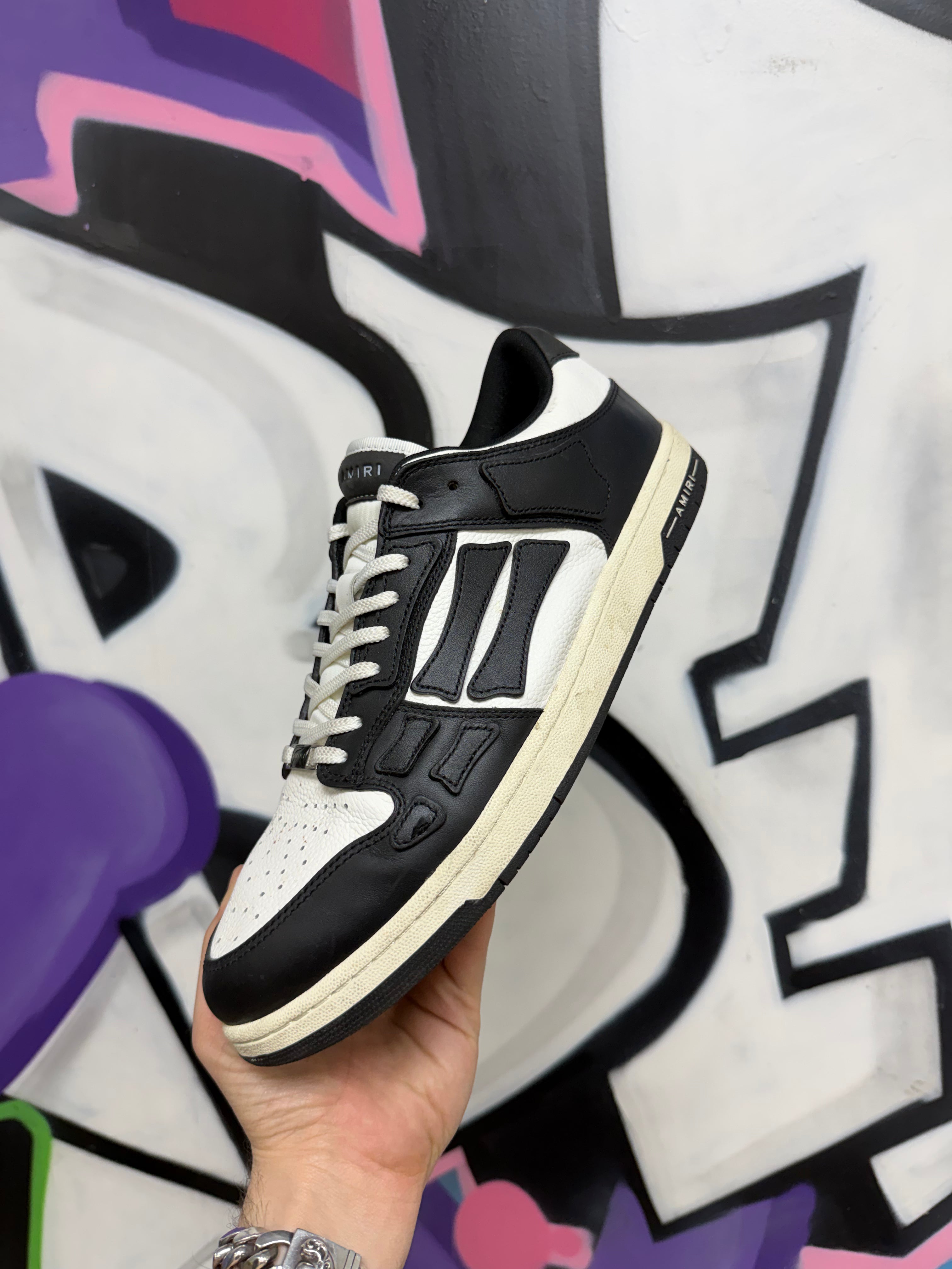 Amiri Black White Skel Top Low Sneakers