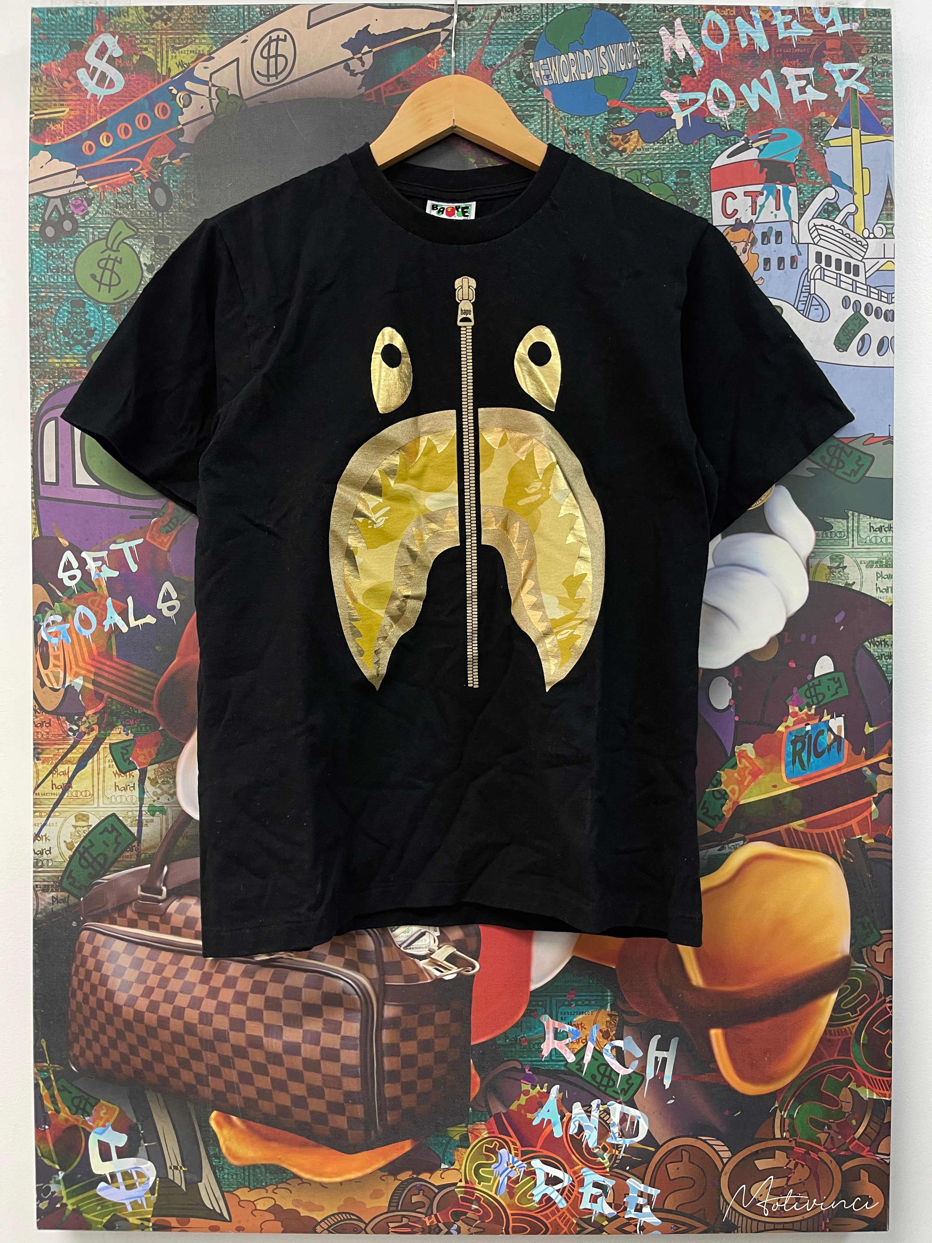 BAPE Black Gold Shark Tee