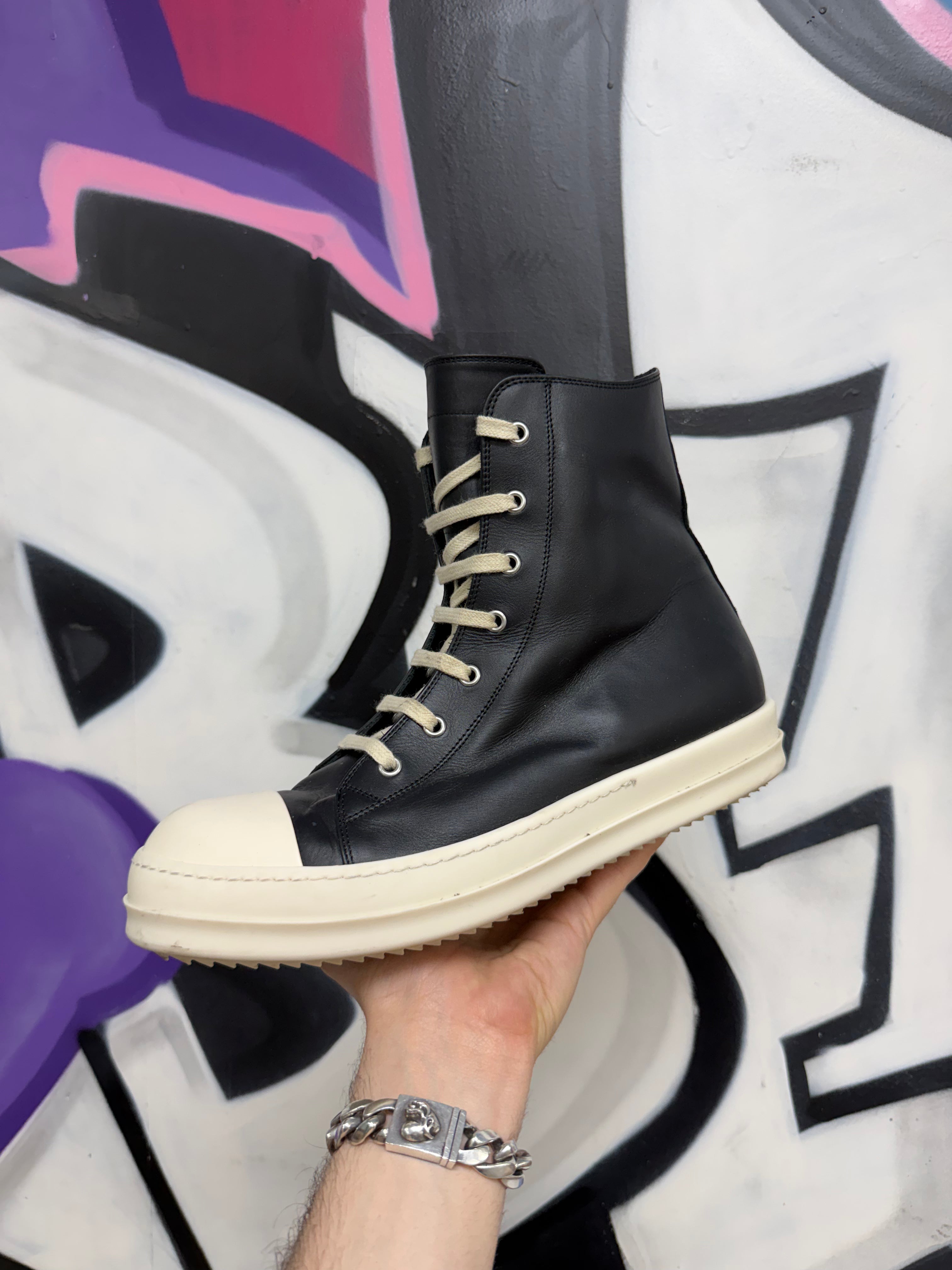 Rick Owens Black Mainline Ramone High Sneakers