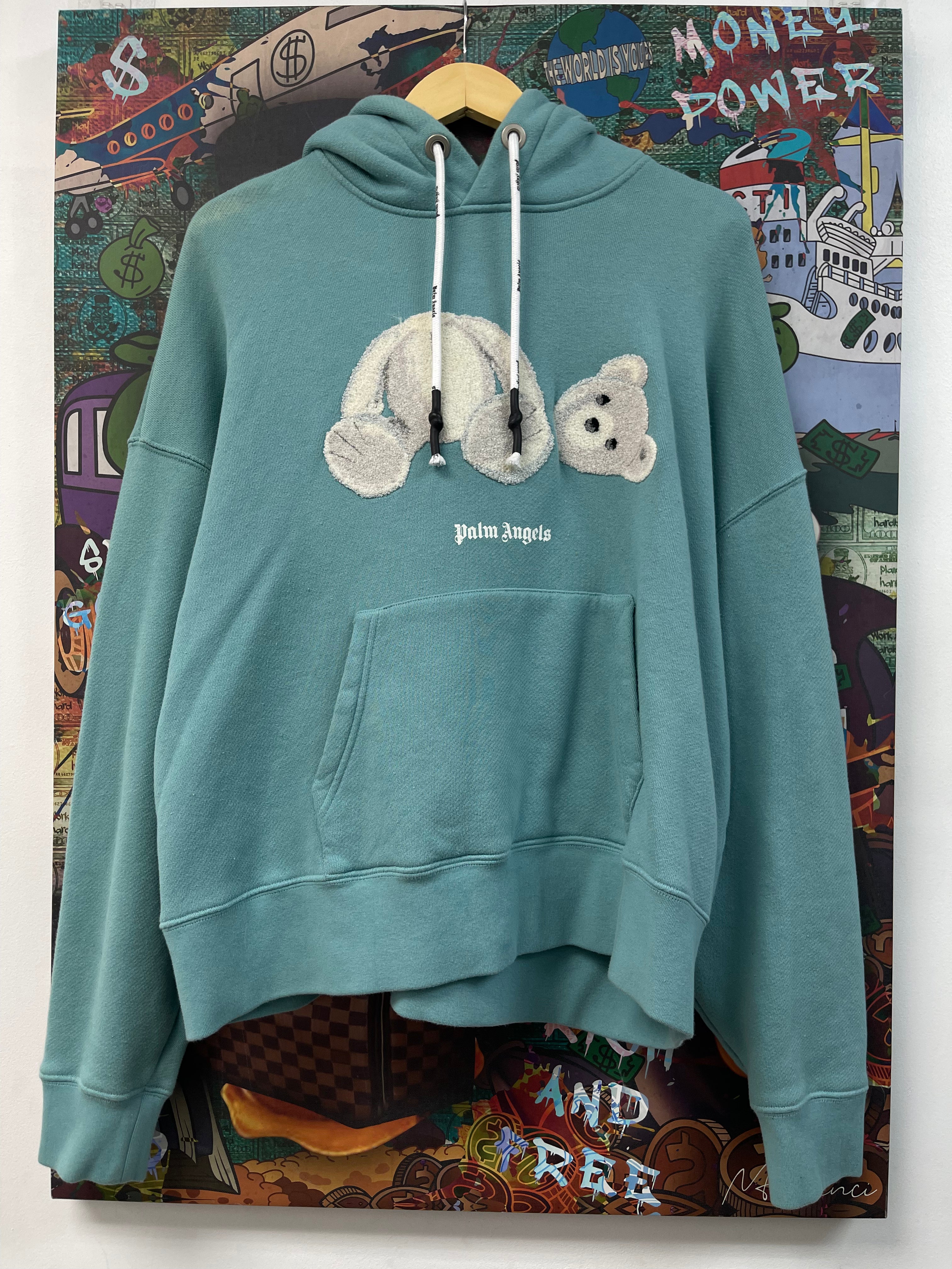 Palm Angels Baby Blue Teddy Bear Hoodie