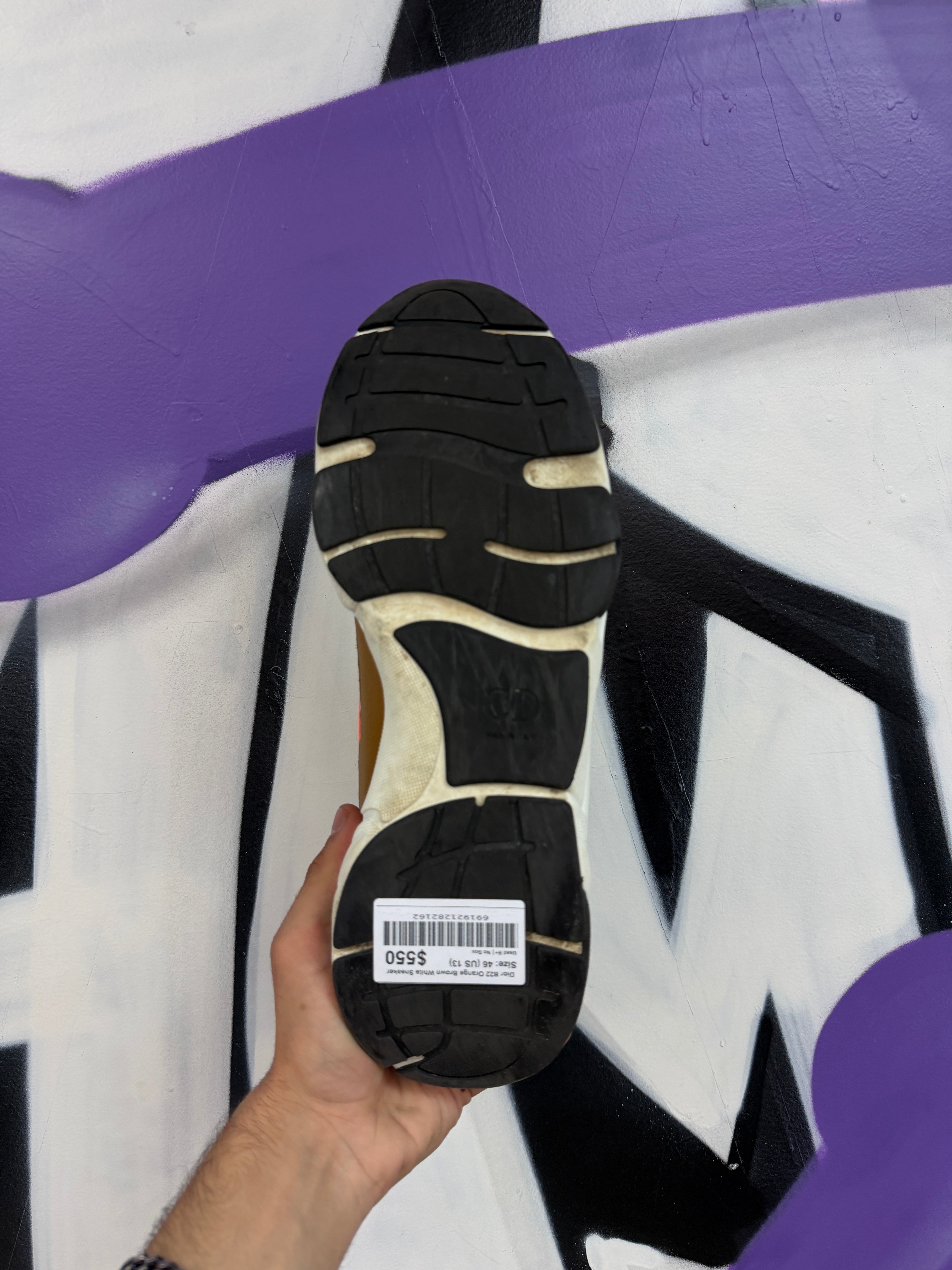 Dior B22 Orange Brown White Sneaker
