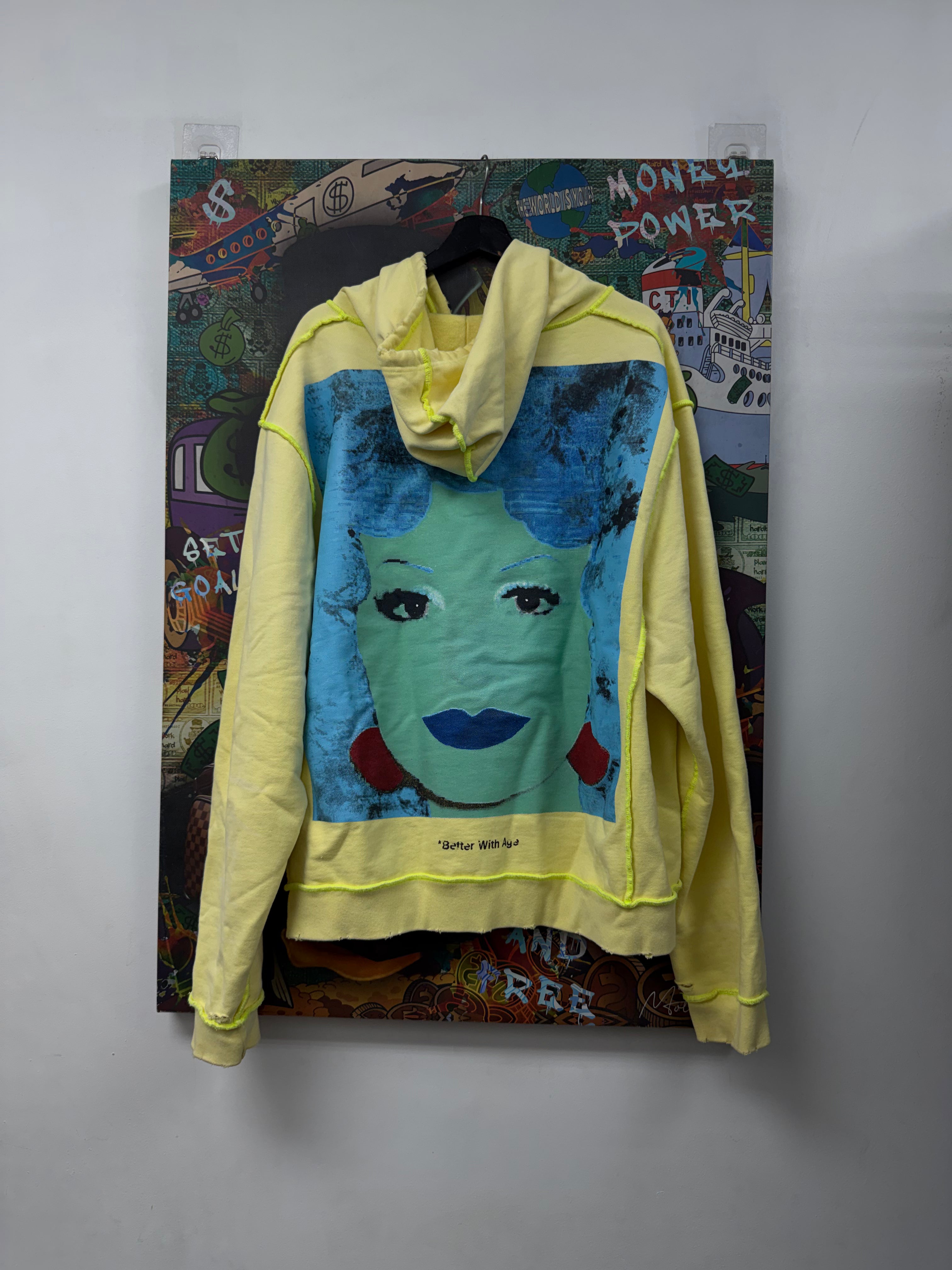 Better With Age Yellow Diane Zip Up Hoodie