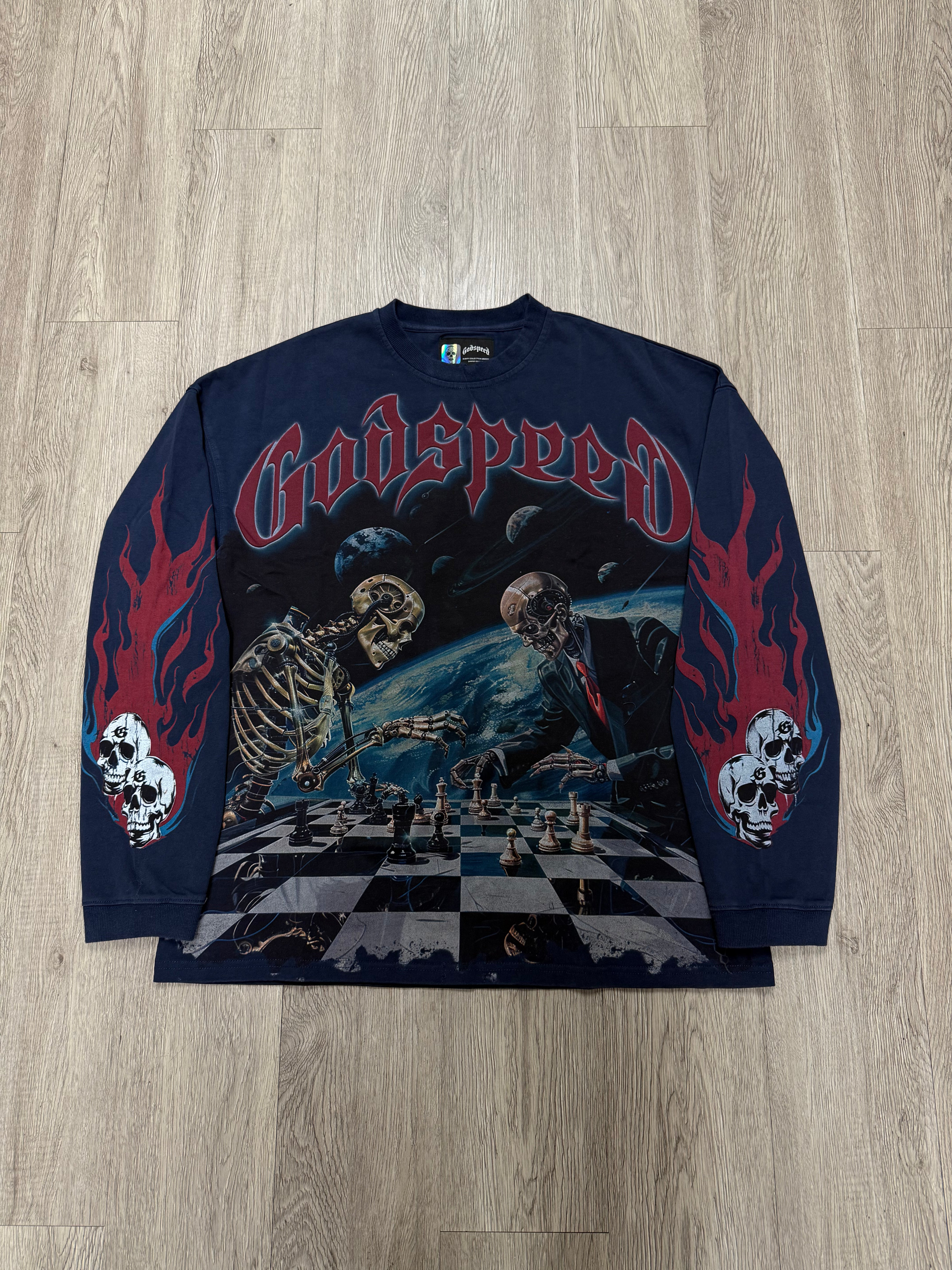 Godspeed "Checkmate" Navy Tee