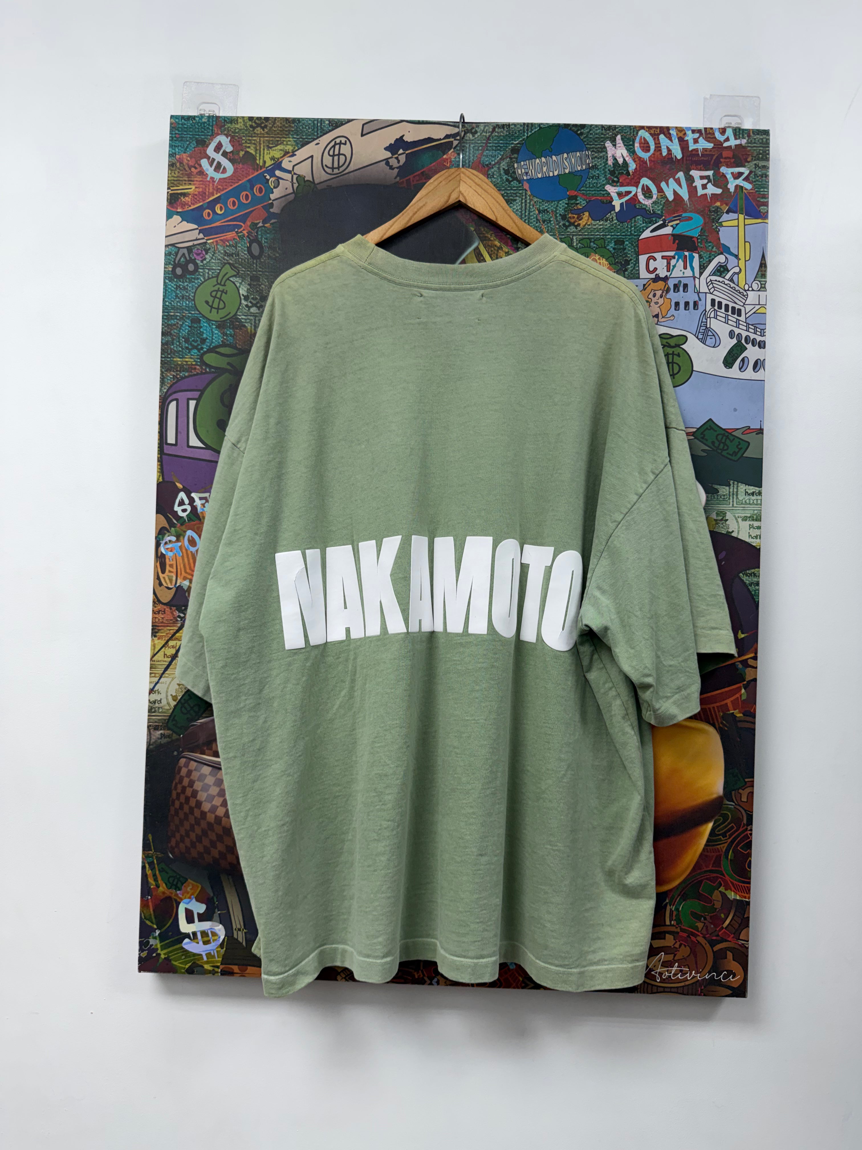 Satoshi Nakamoto Faded Green Impact Logo Tee