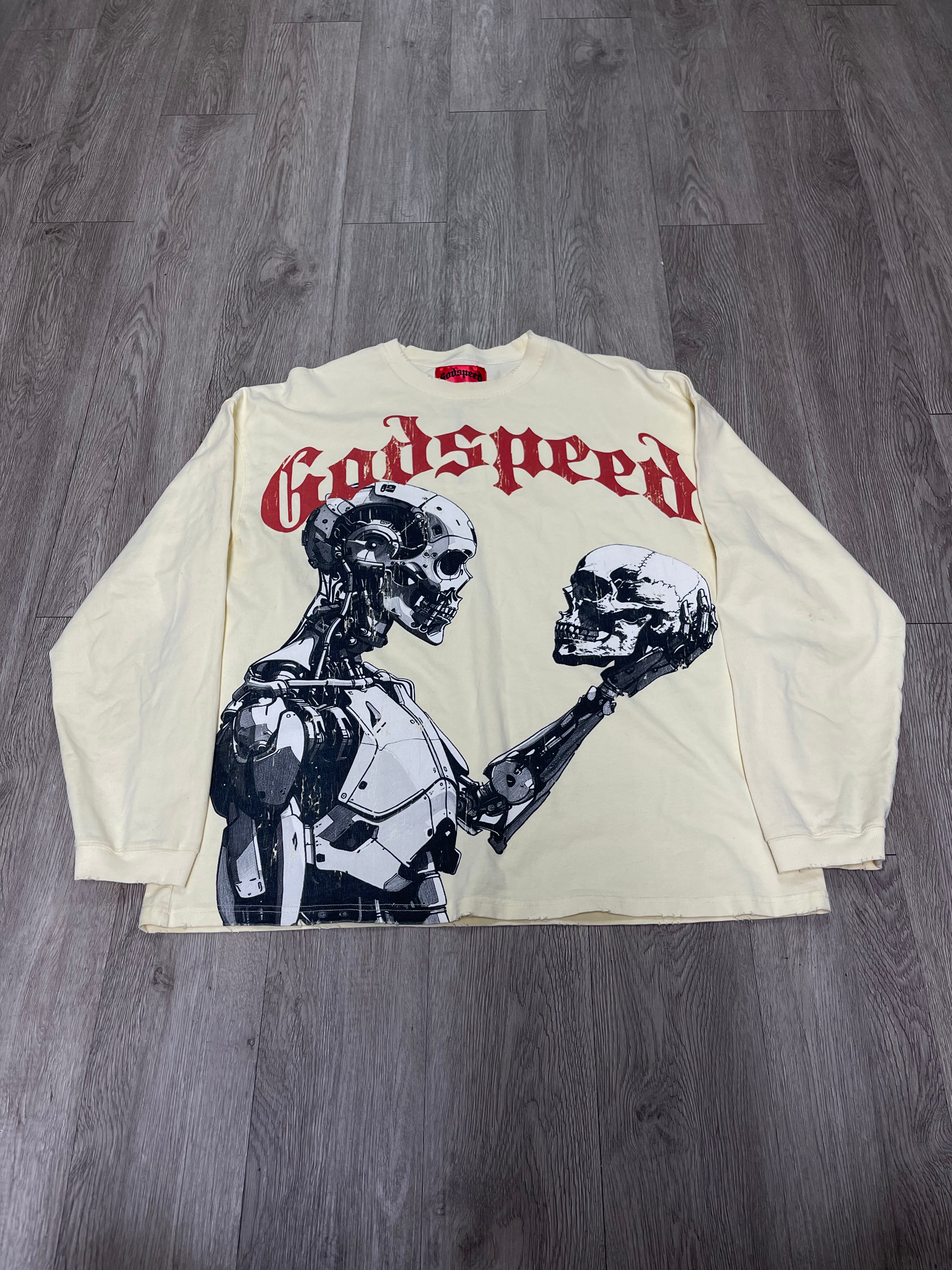 Godspeed Cream Red Mankind Vs AI Long Sleeve