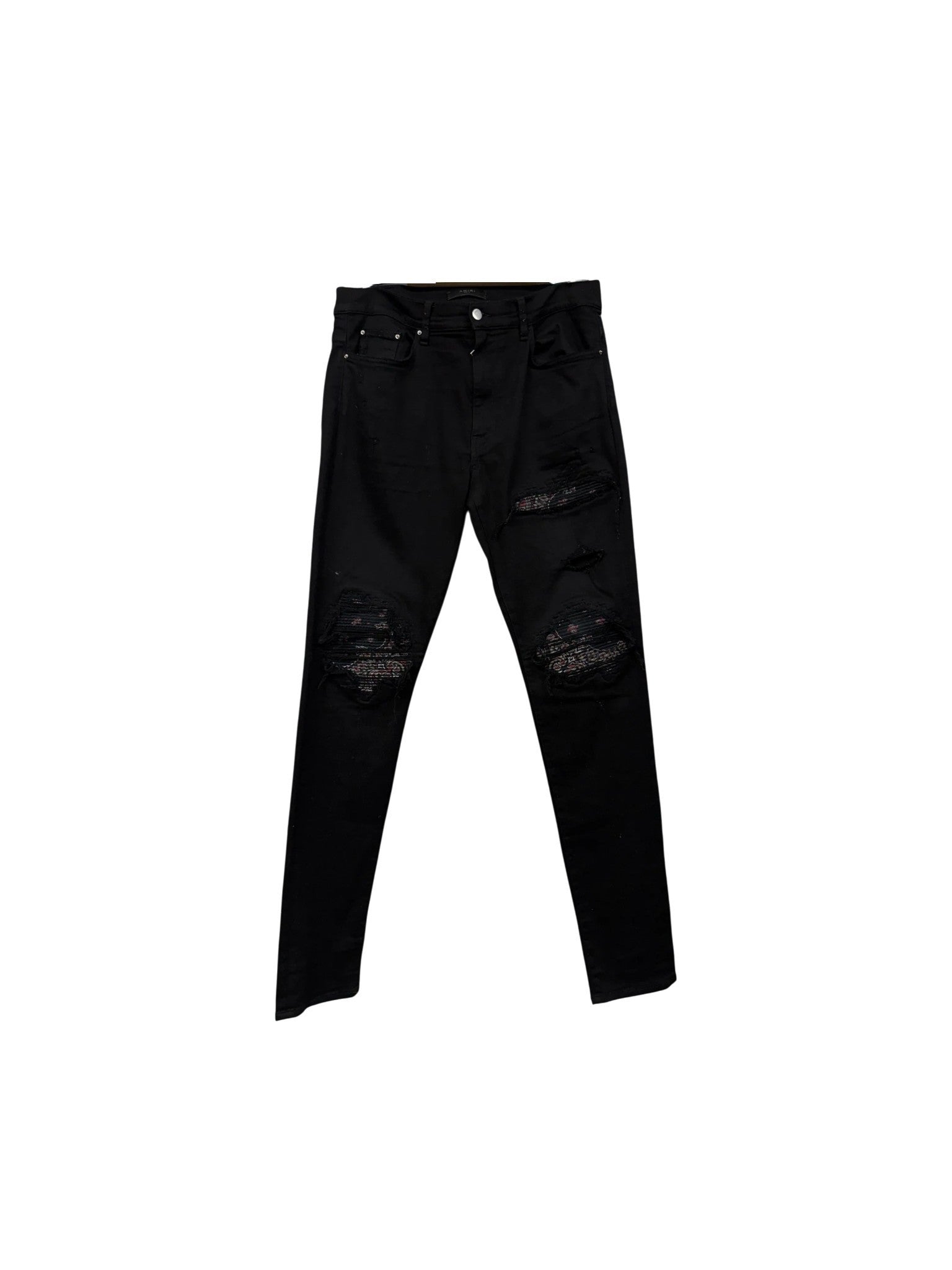 Amiri "MX1" Paisley Patch Black & Red Jeans