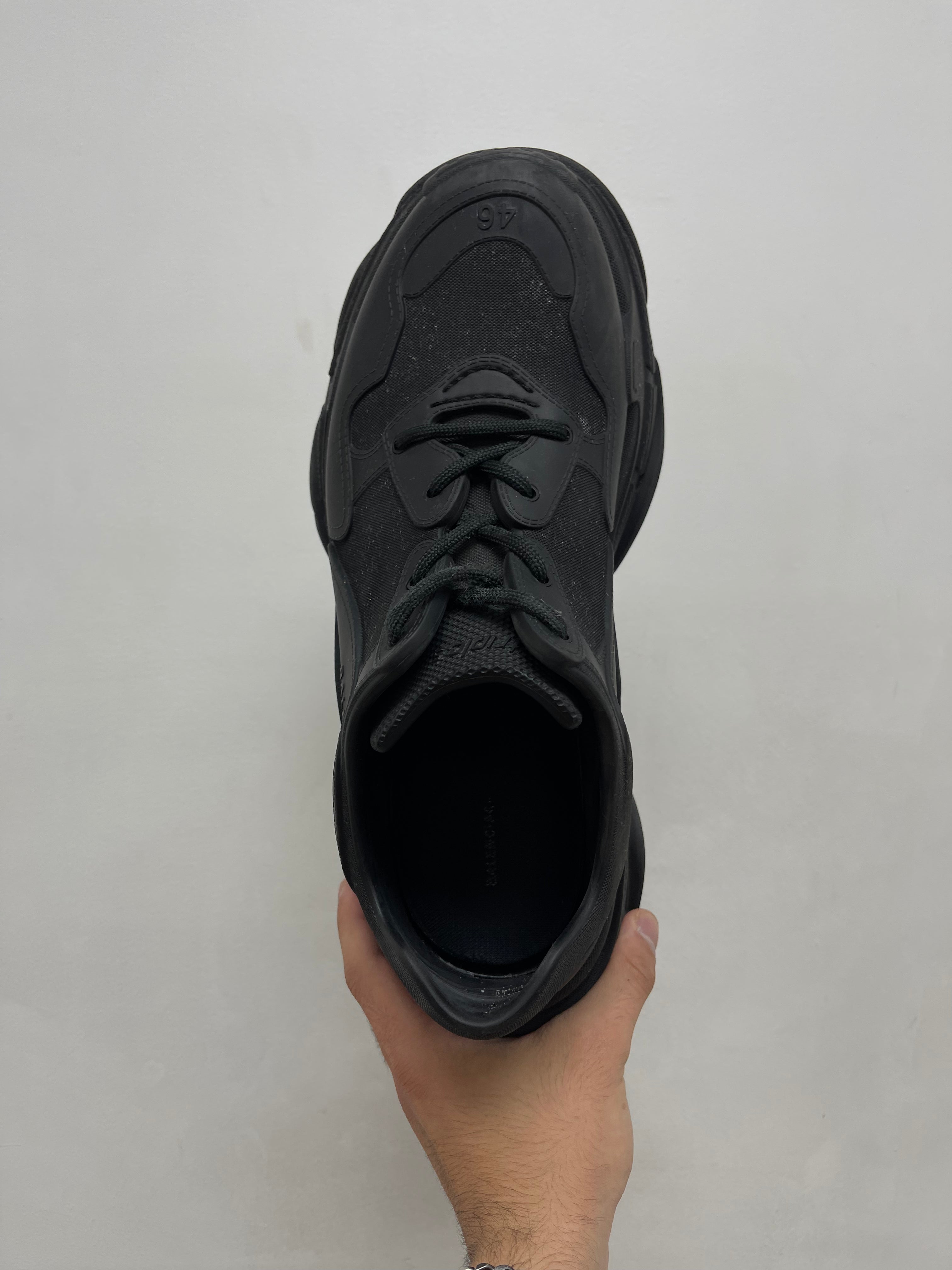 Balenciaga Black Rubber Triple S Sneakers
