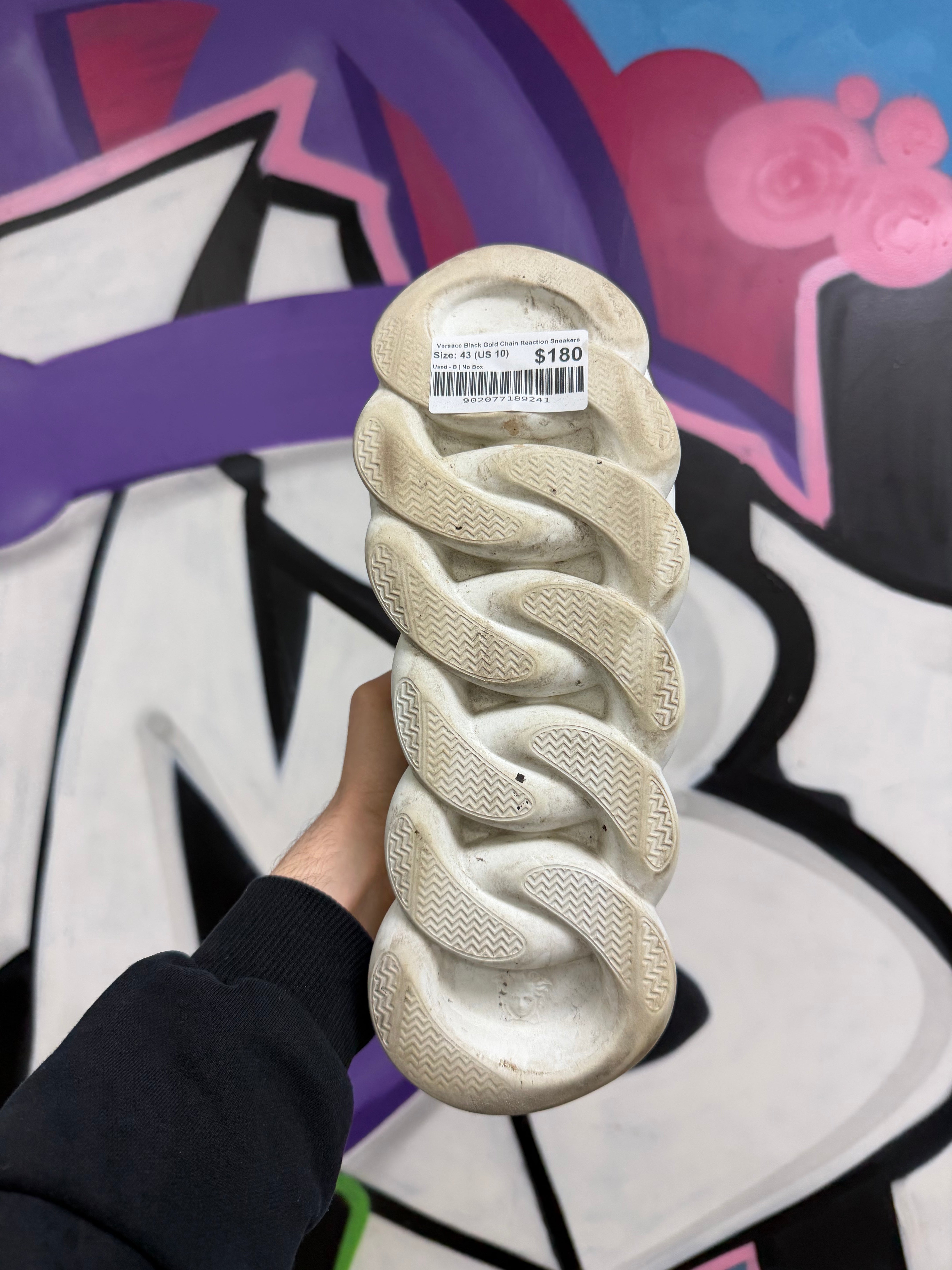 Versace Black Gold Chain Reaction Sneakers