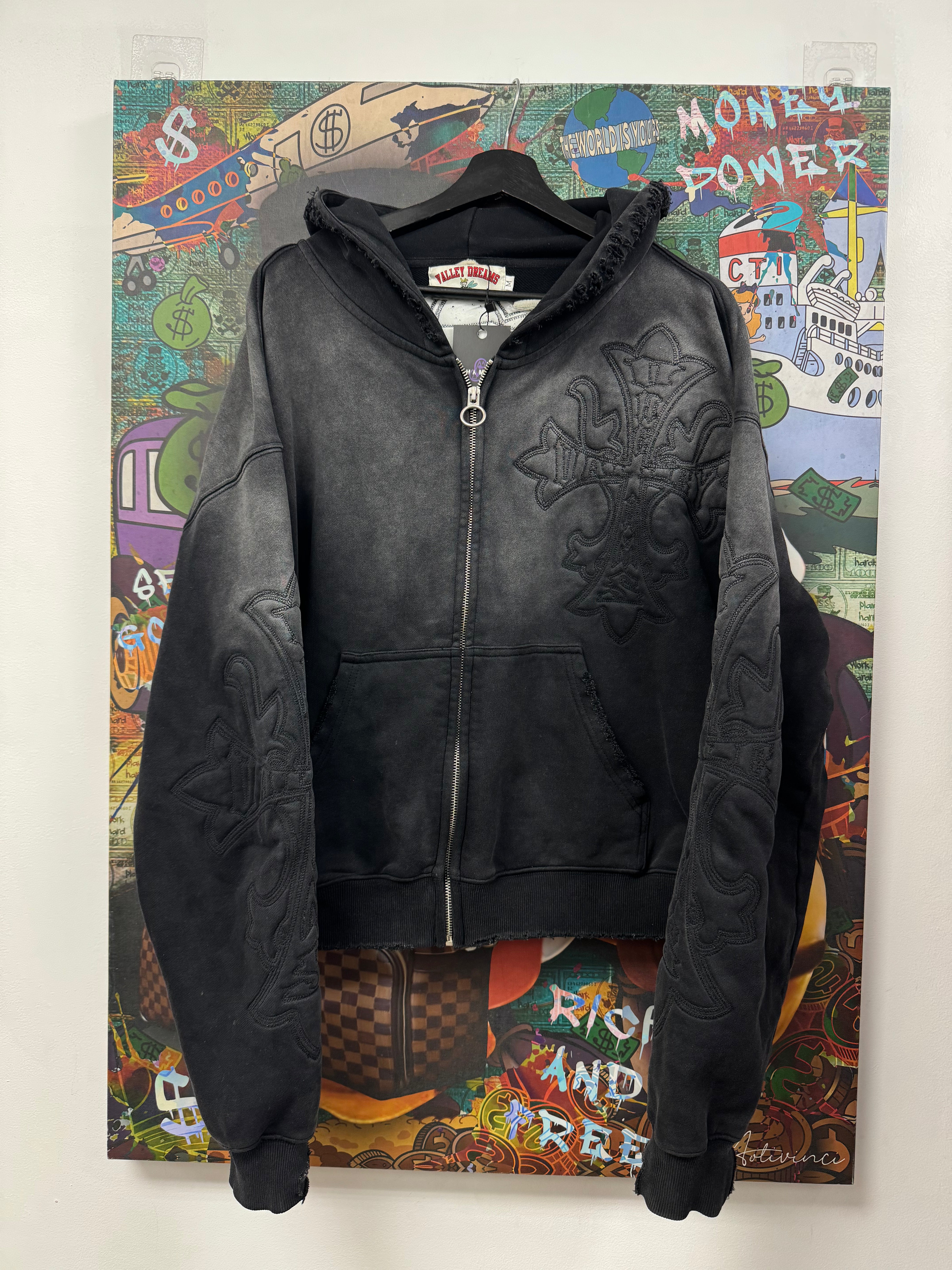 Vale Black Cat Zip Up Hoodie
