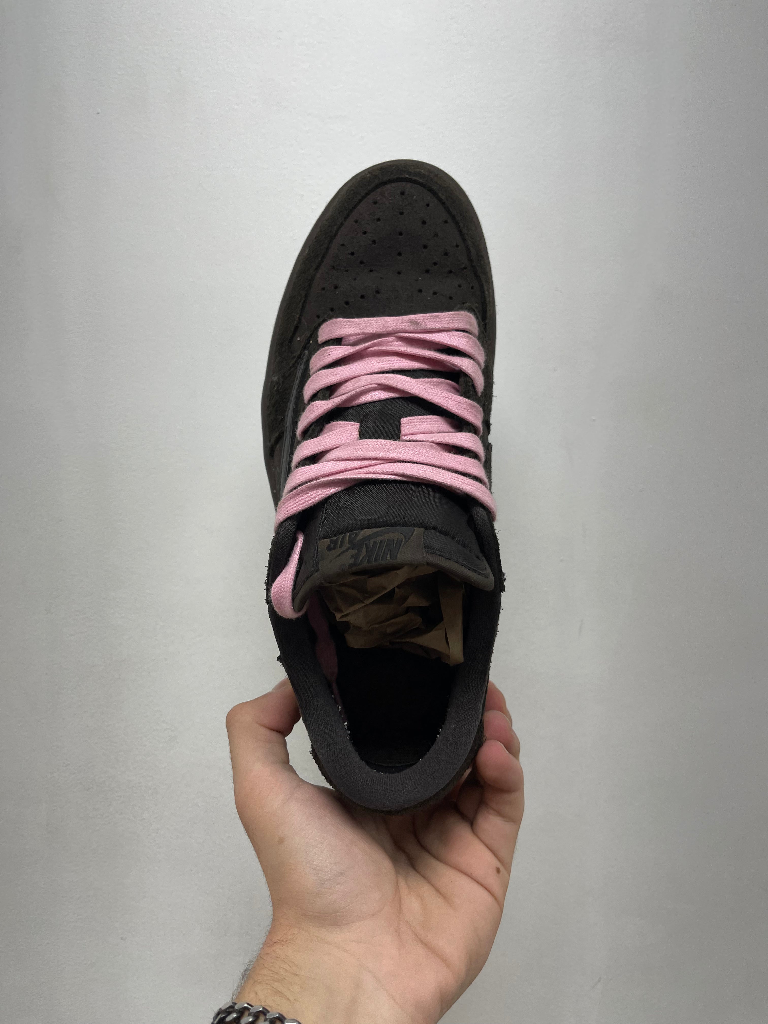 Jordan 1 Low Travis Scott Brown Velvet Sneakers