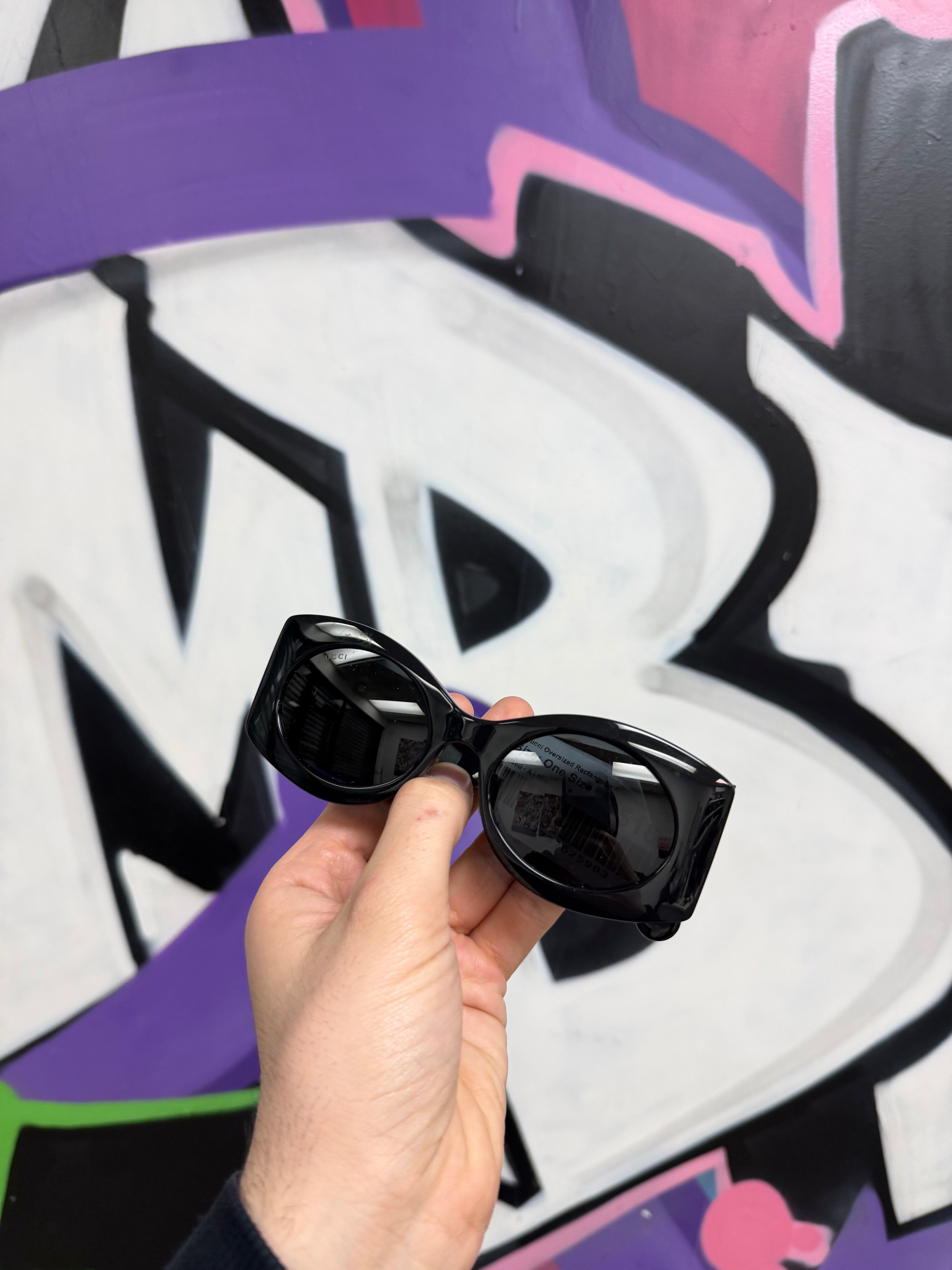 Gucci Oversized Rectangular Acetate Sunglasses