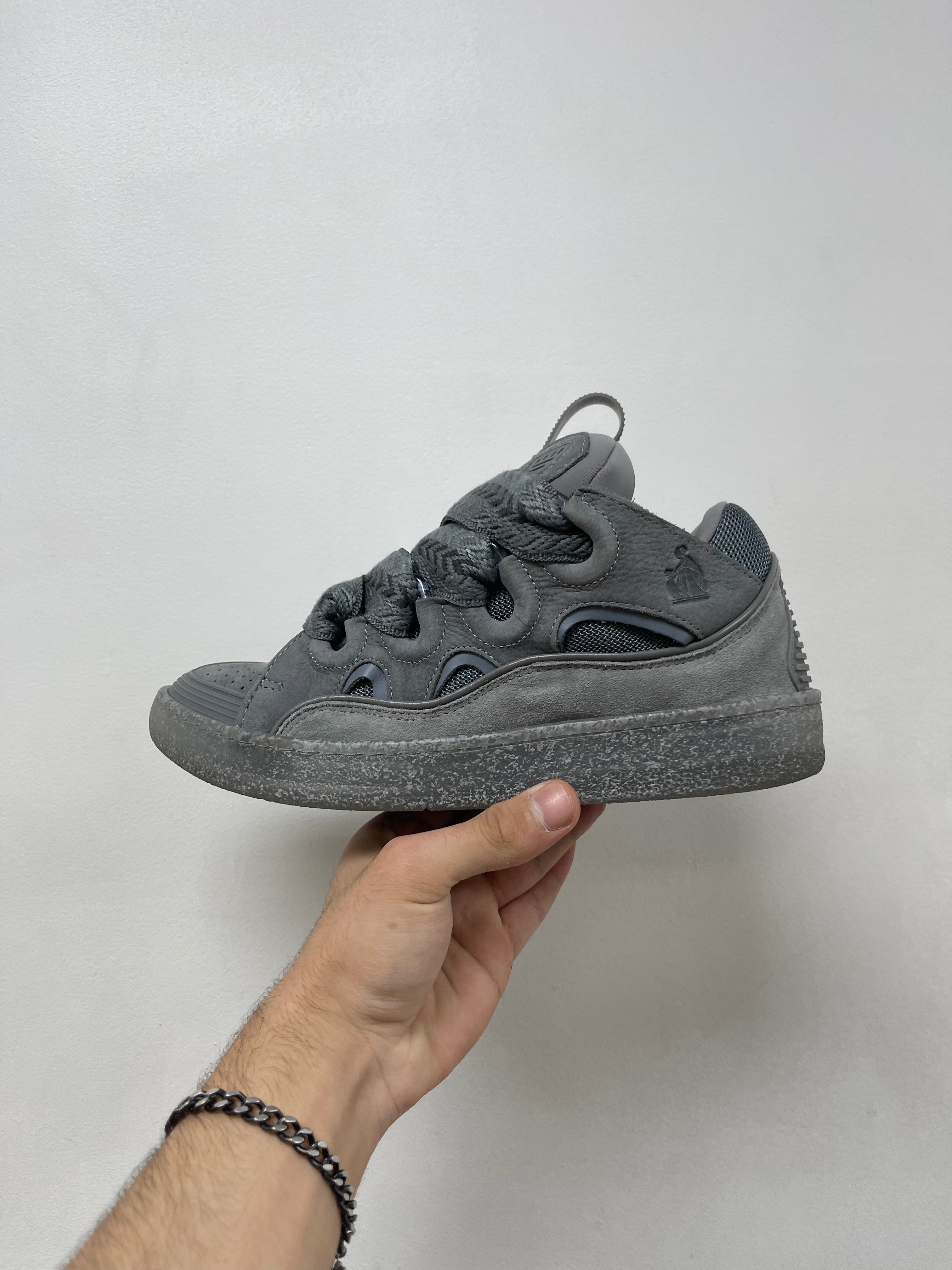Lanvin Curb Stone Grey Curb Sneakers