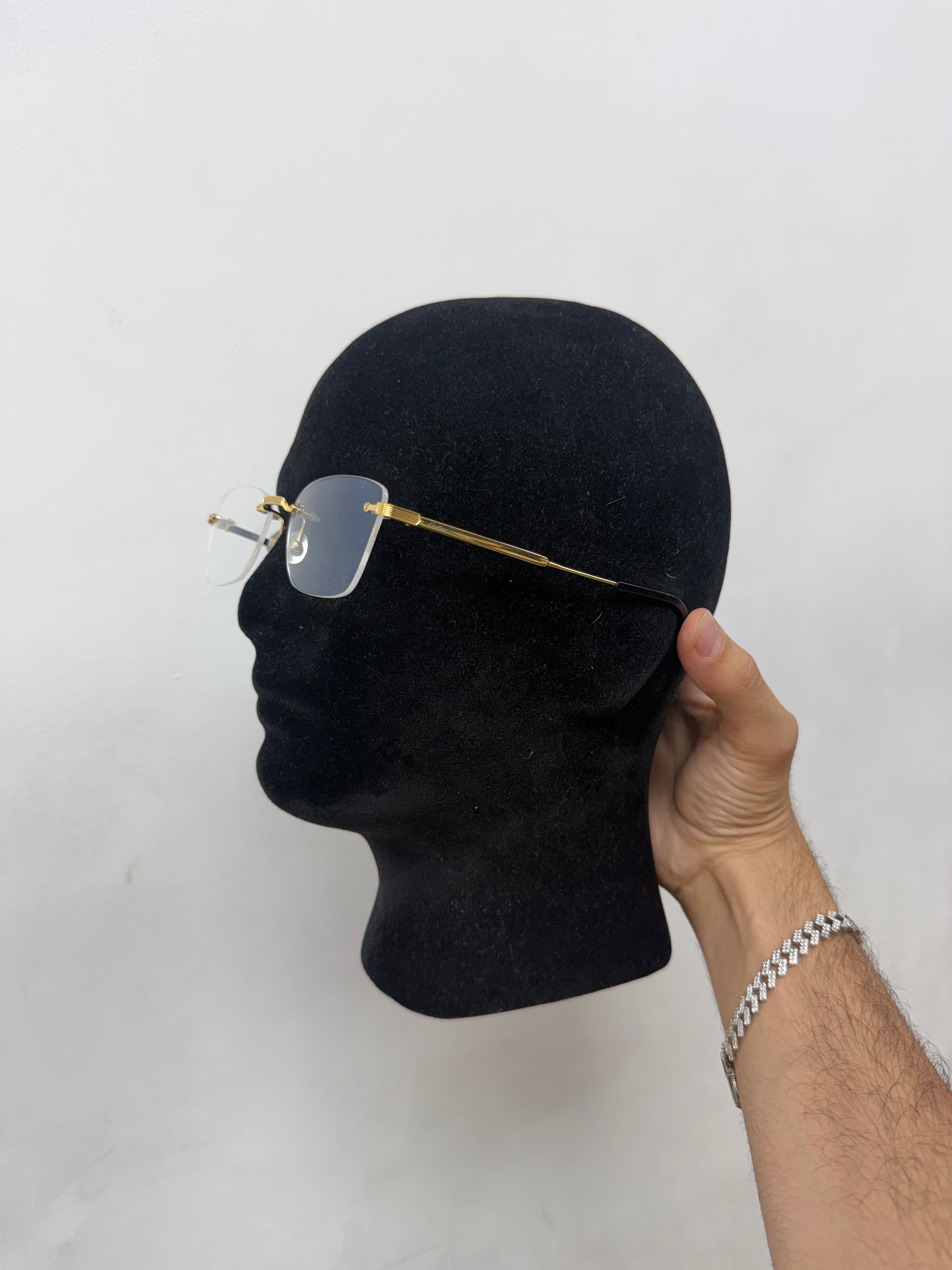 Cartier Shades Gold Clear Lens Used OS N/A