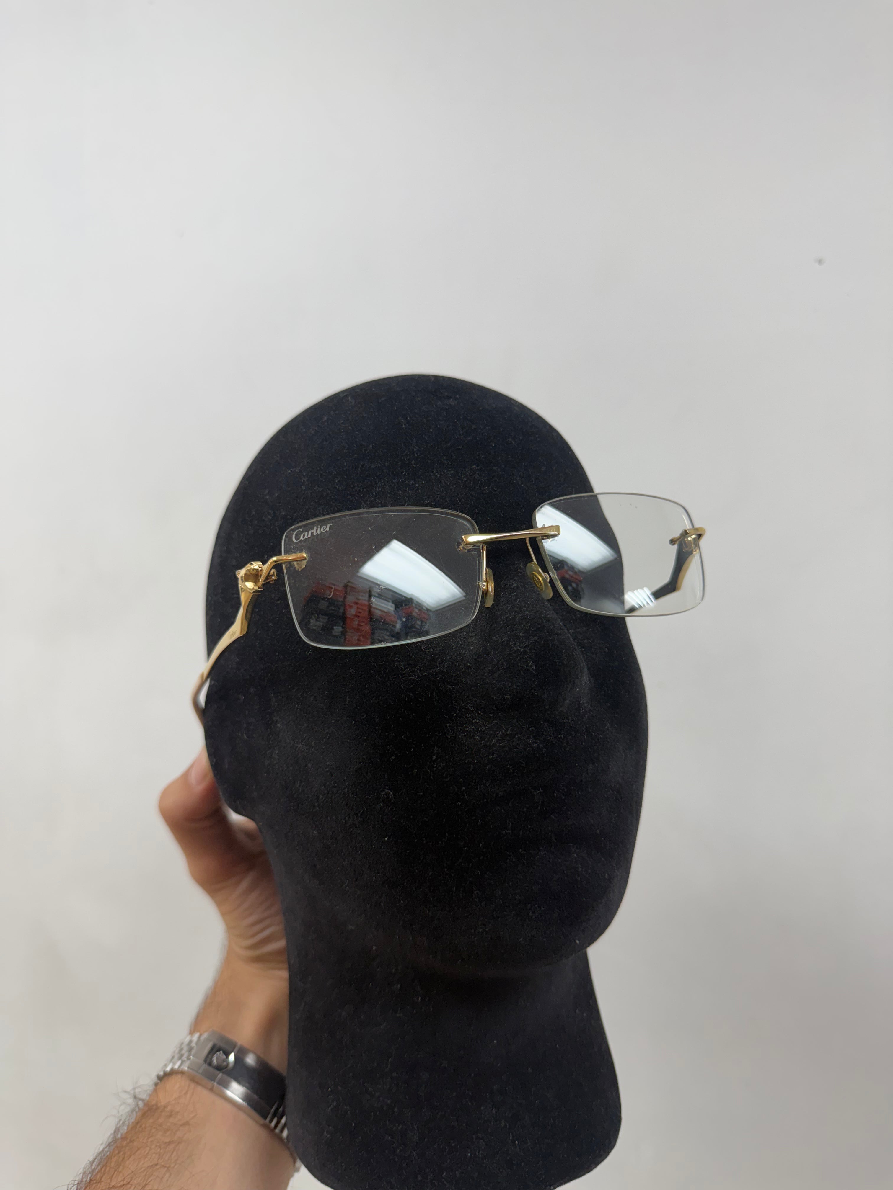 Cartier Clear White Panther Glasses