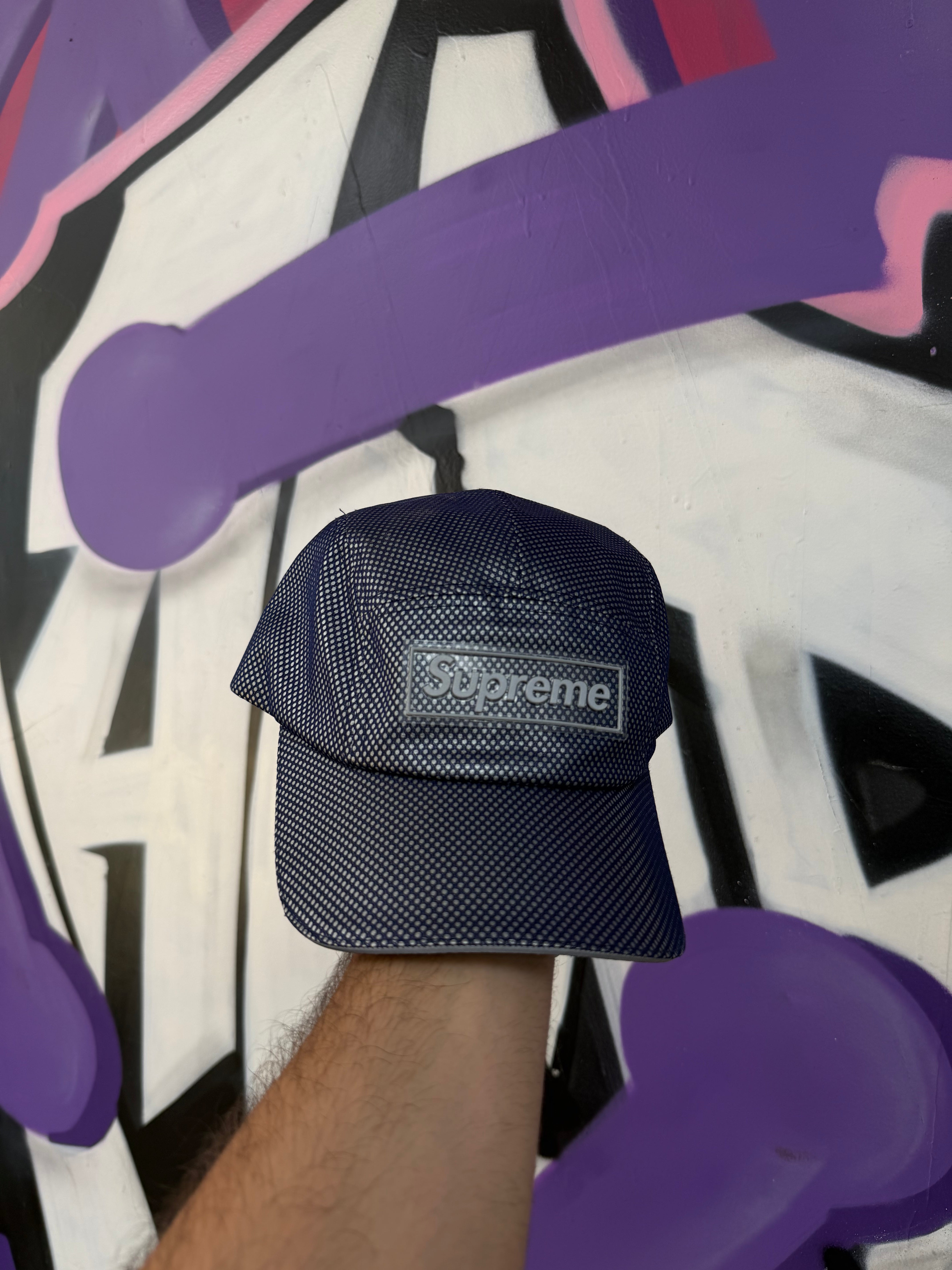 Supreme Navy Metallic Mesh FW26 Hat