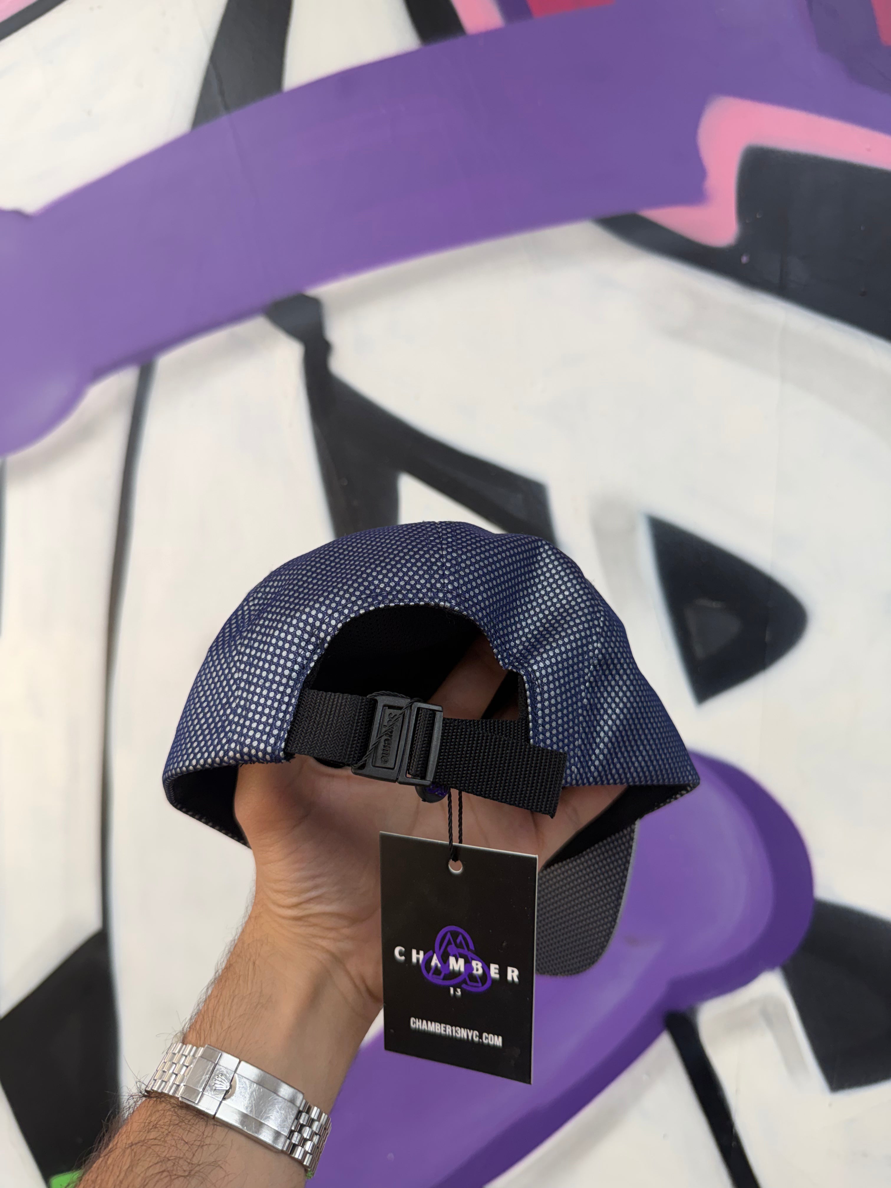 Supreme Navy Metallic Mesh FW26 Hat