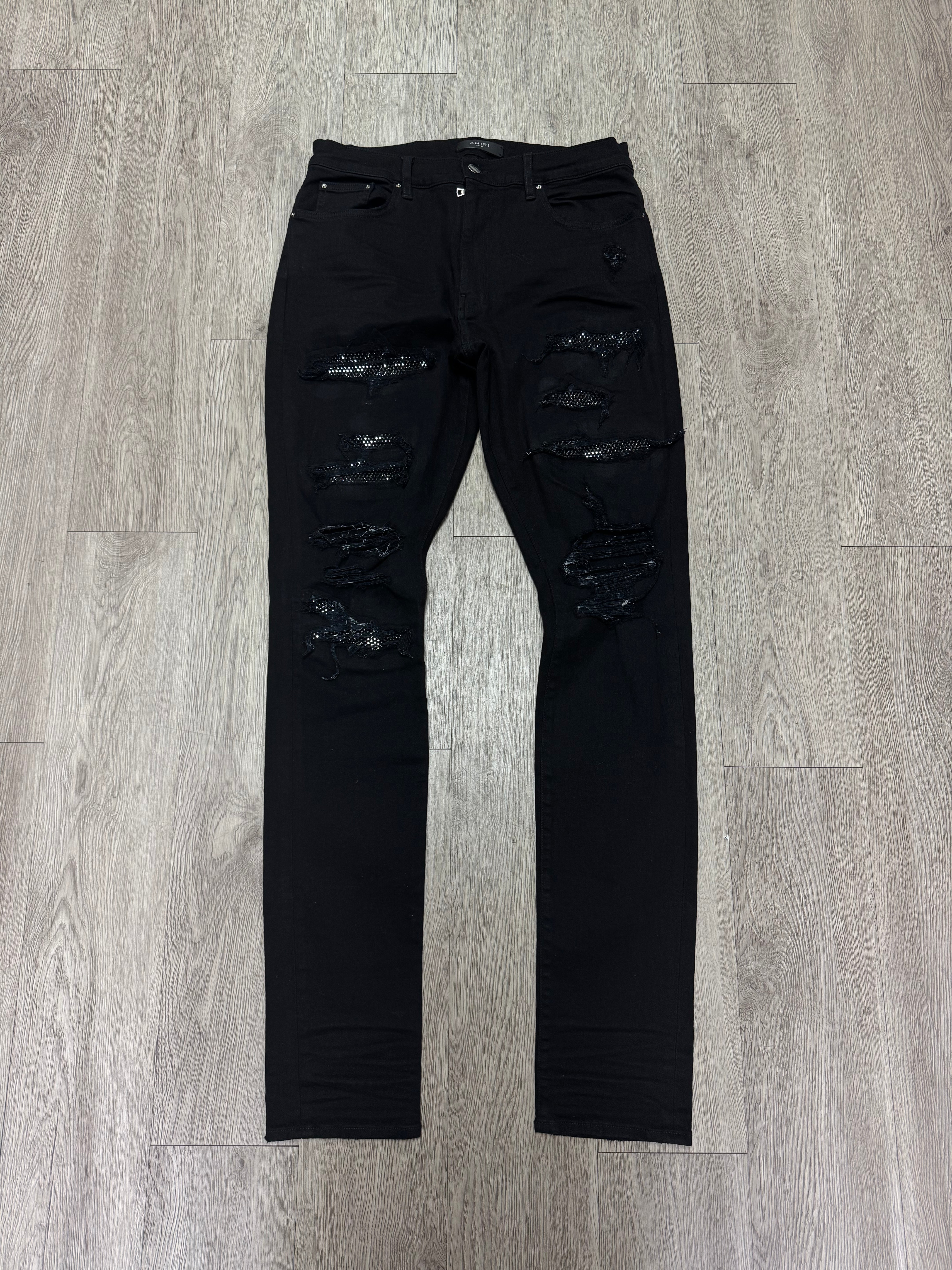 Amiri Black Crystal Swarovski Jeans