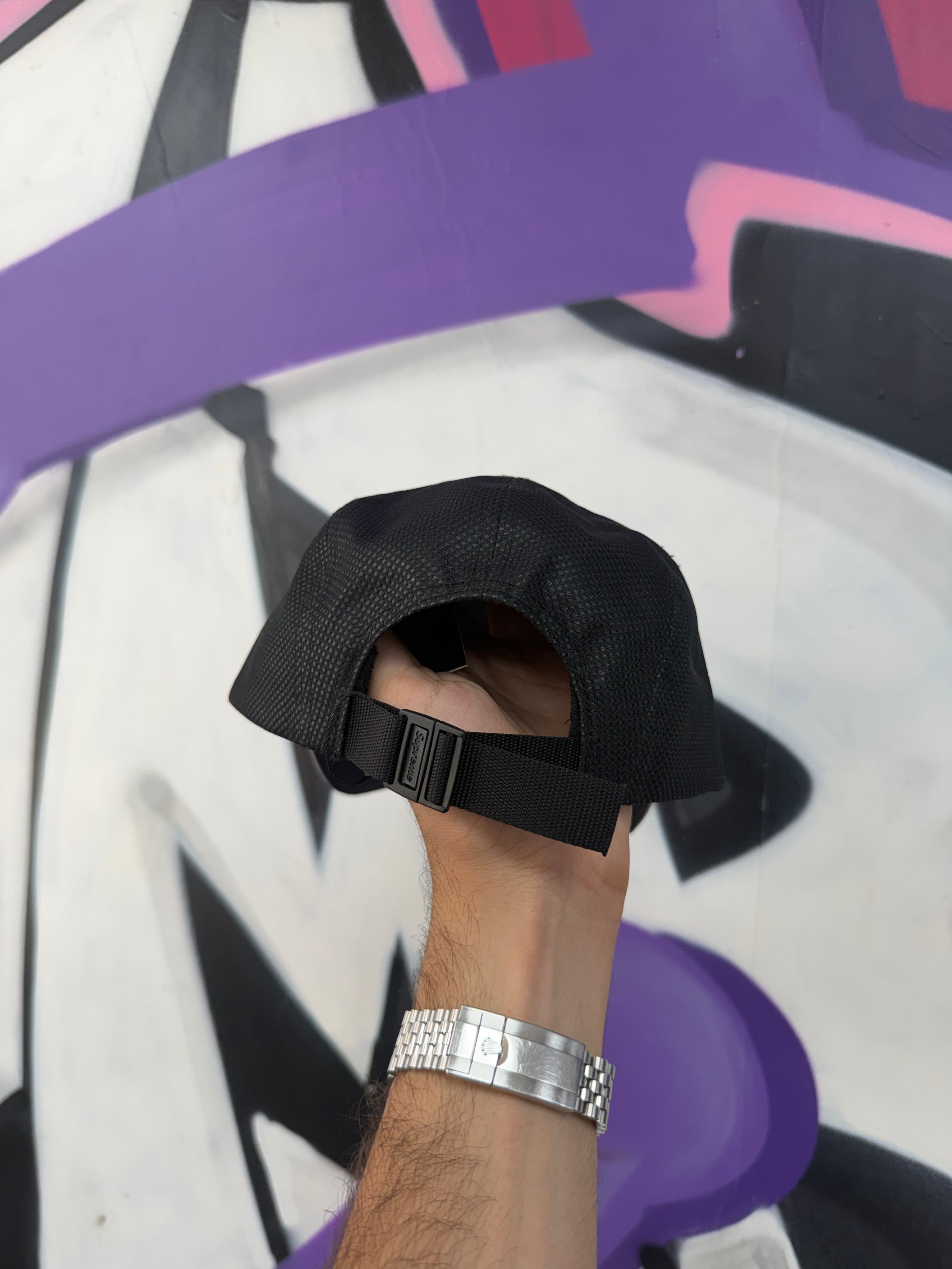 Supreme Black Metallic Mesh FW26 Hat