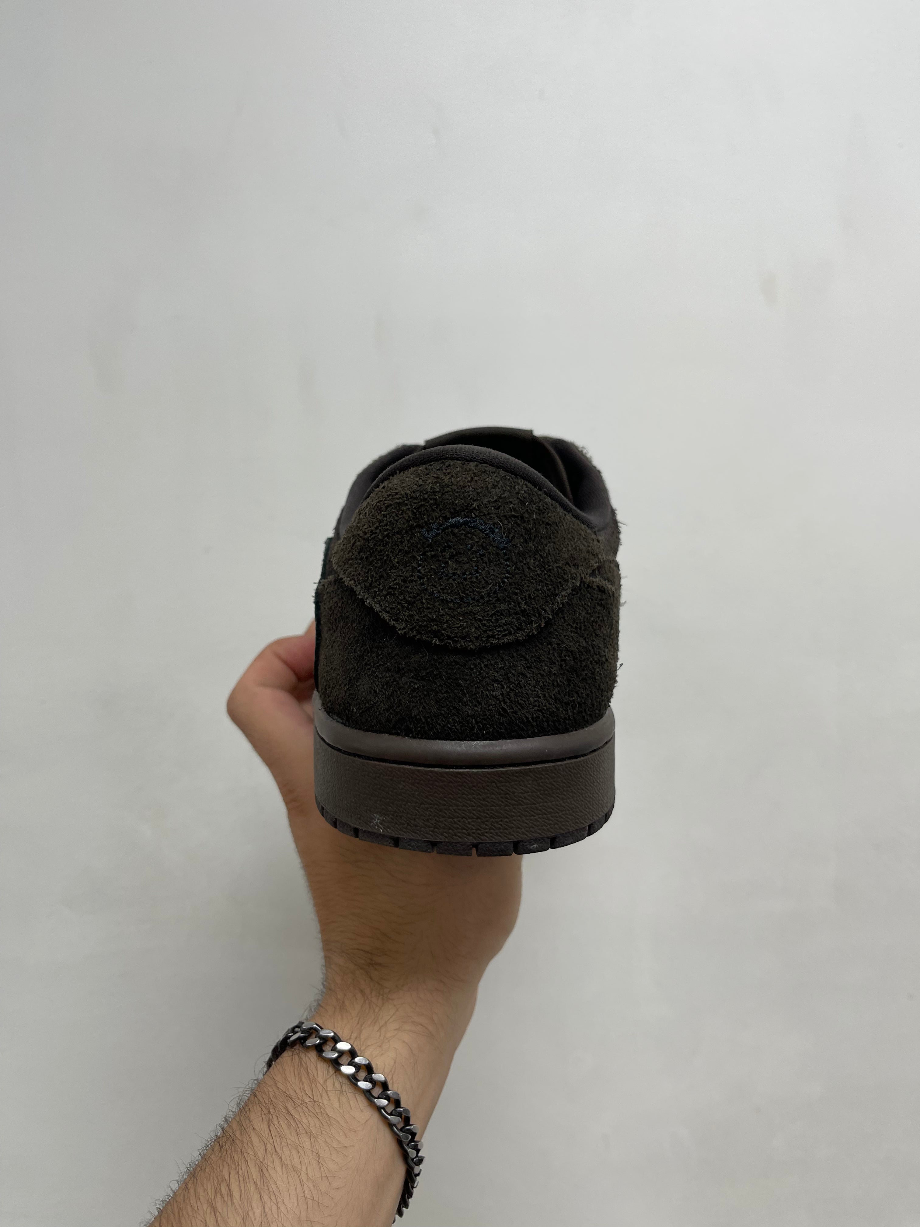 Jordan 1 Low Travis Scott Brown Velvet Sneakers