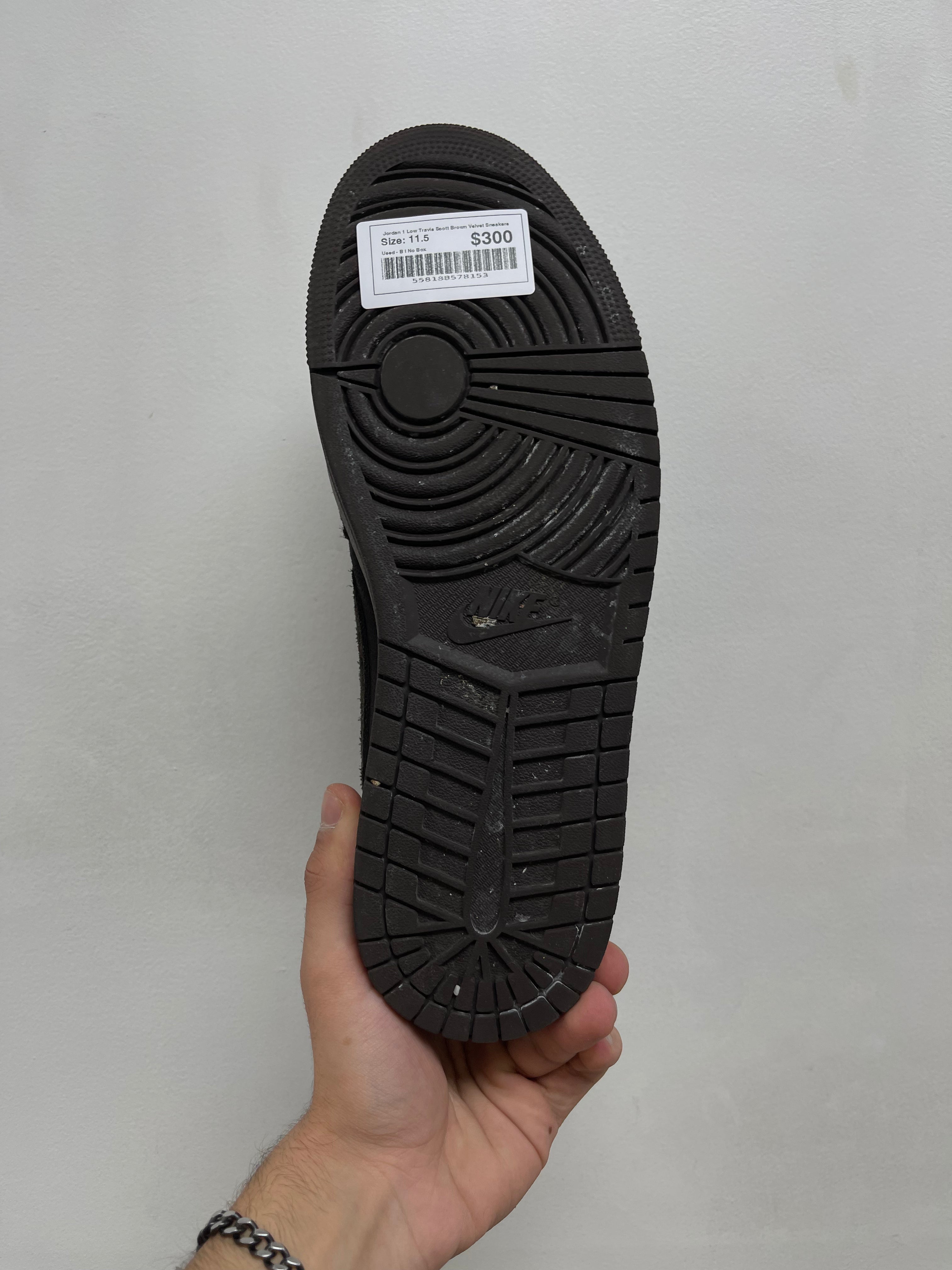 Jordan 1 Low Travis Scott Brown Velvet Sneakers