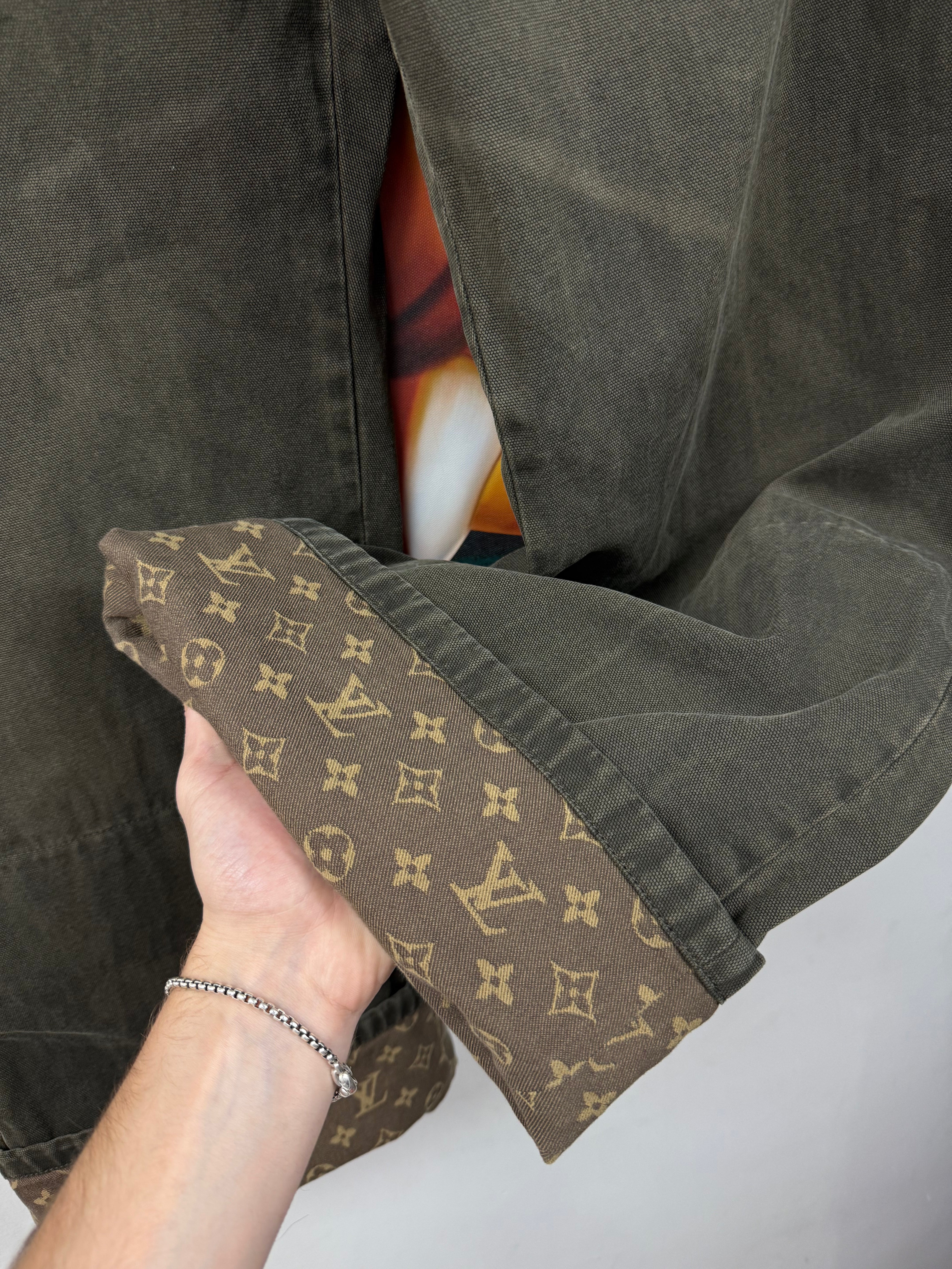 Louis Vuitton Waxed Canvas Cuff Monogram Jeans