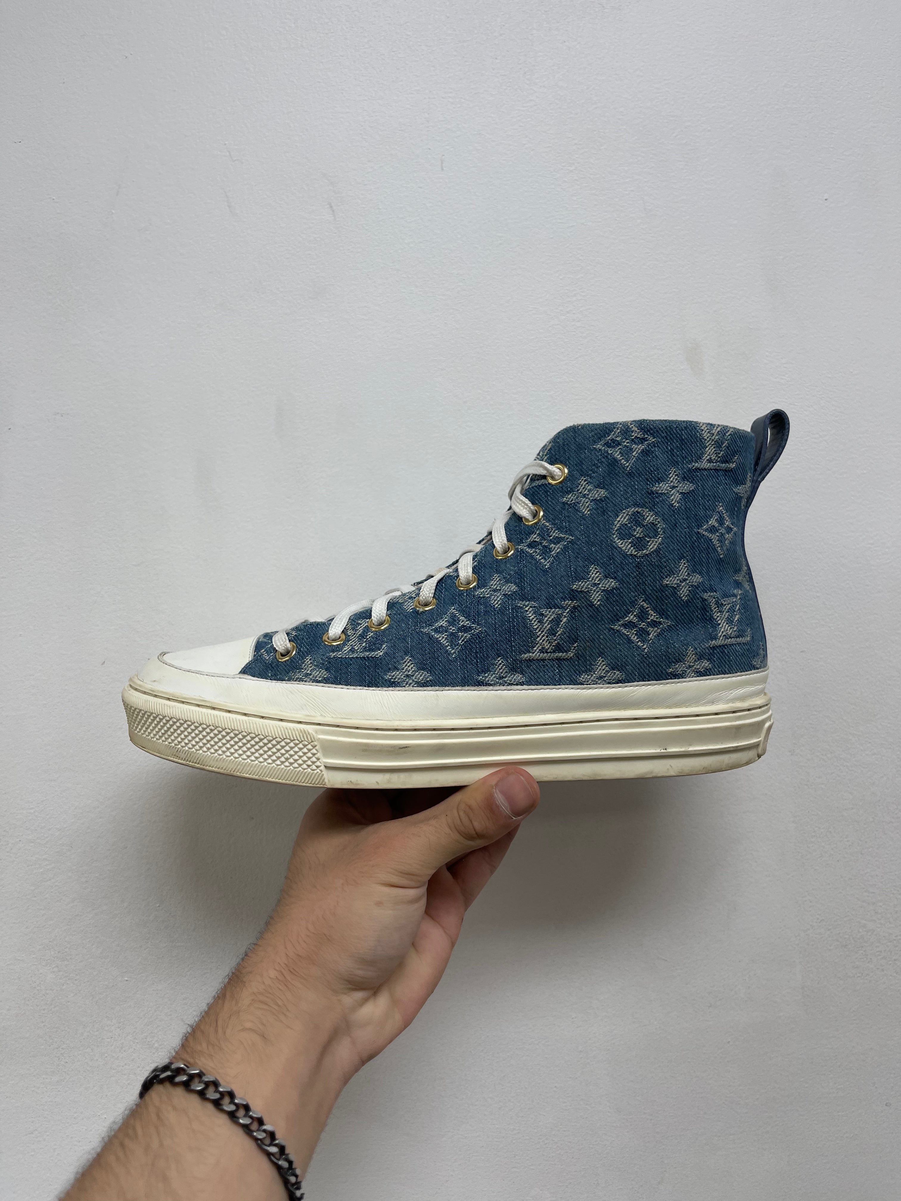 Louis Vuitton Denim Monogram High Sneakers