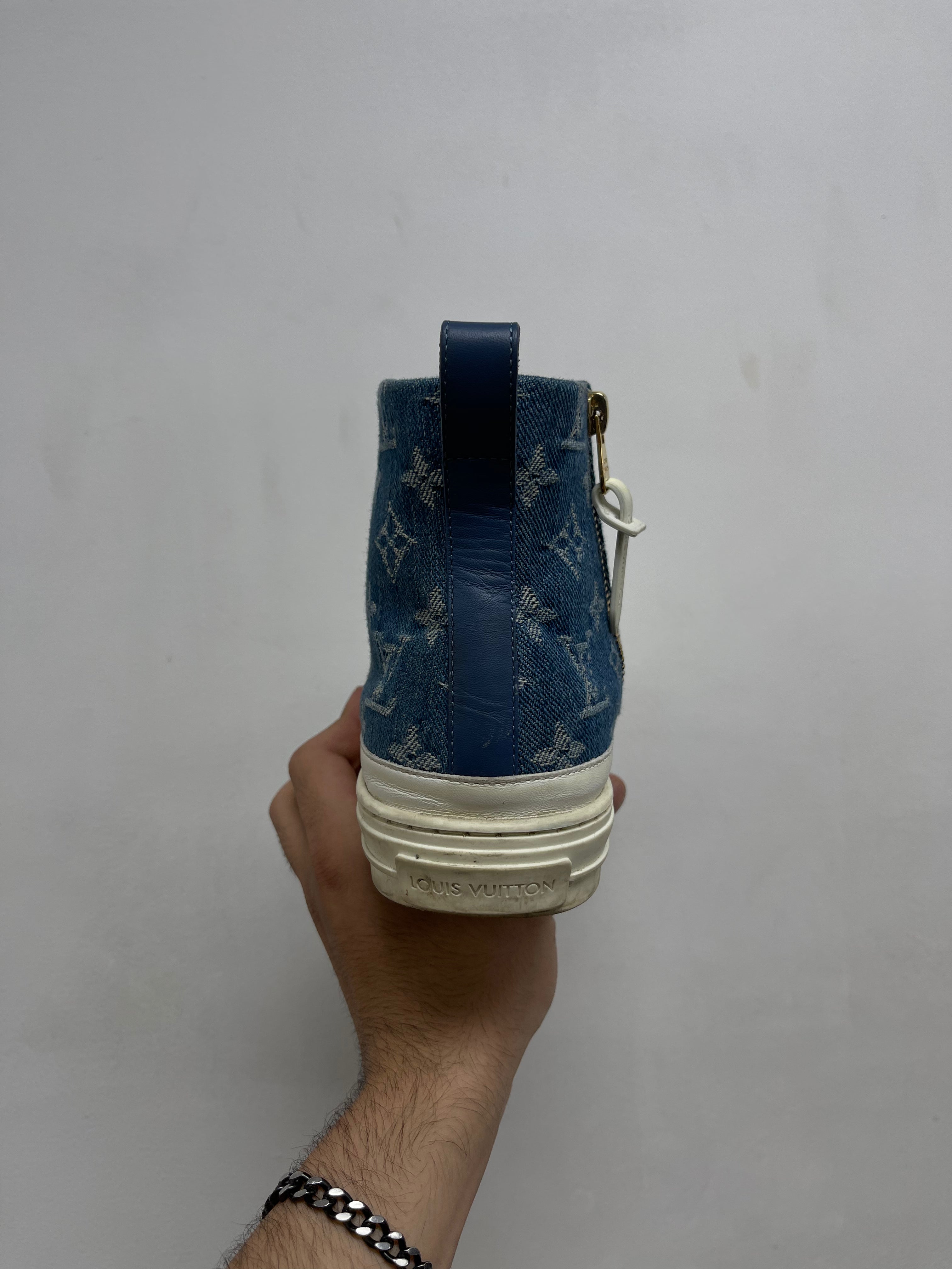 Louis Vuitton Denim Monogram High Sneakers