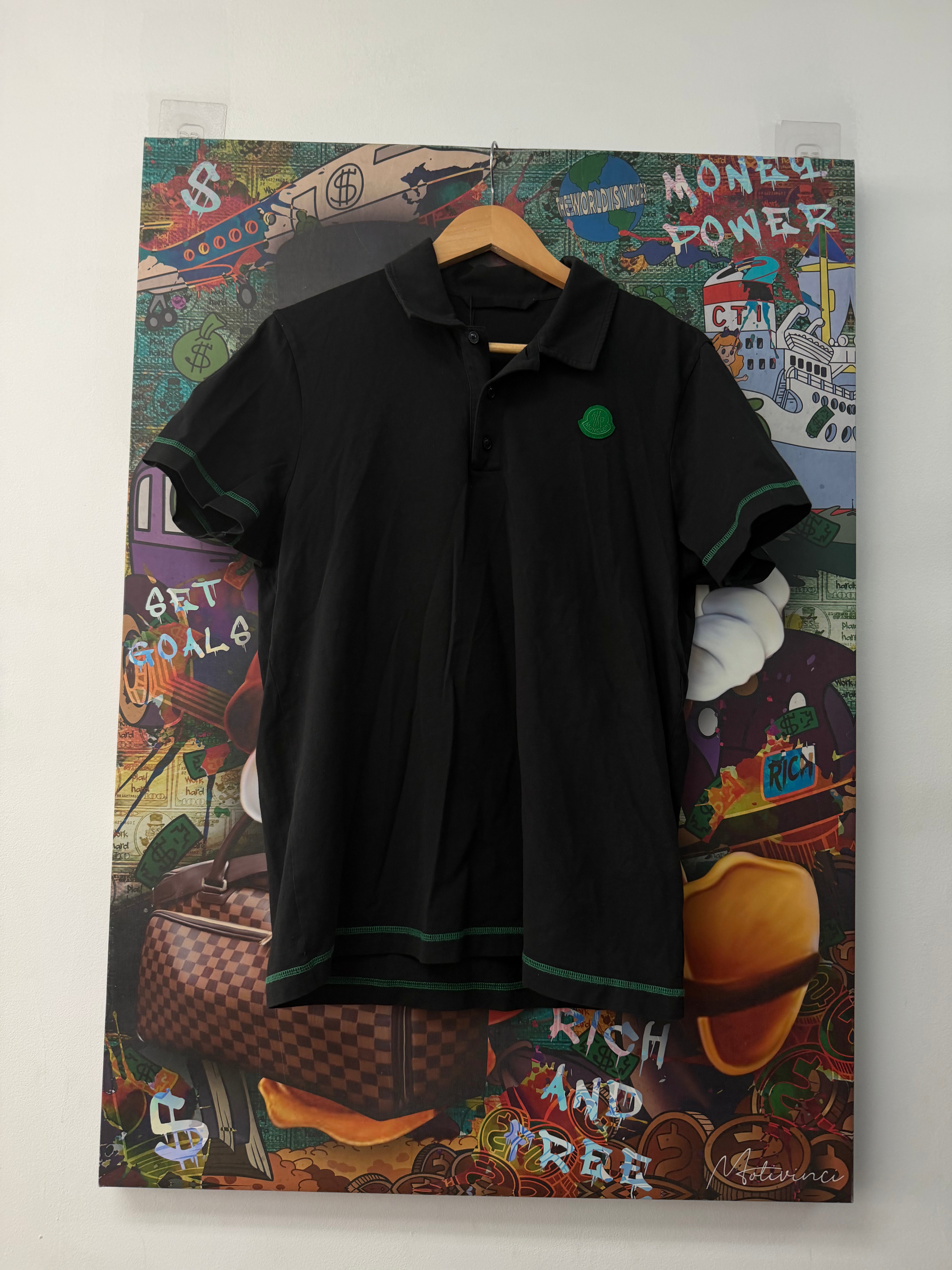 Moncler Black Green Tee Polo