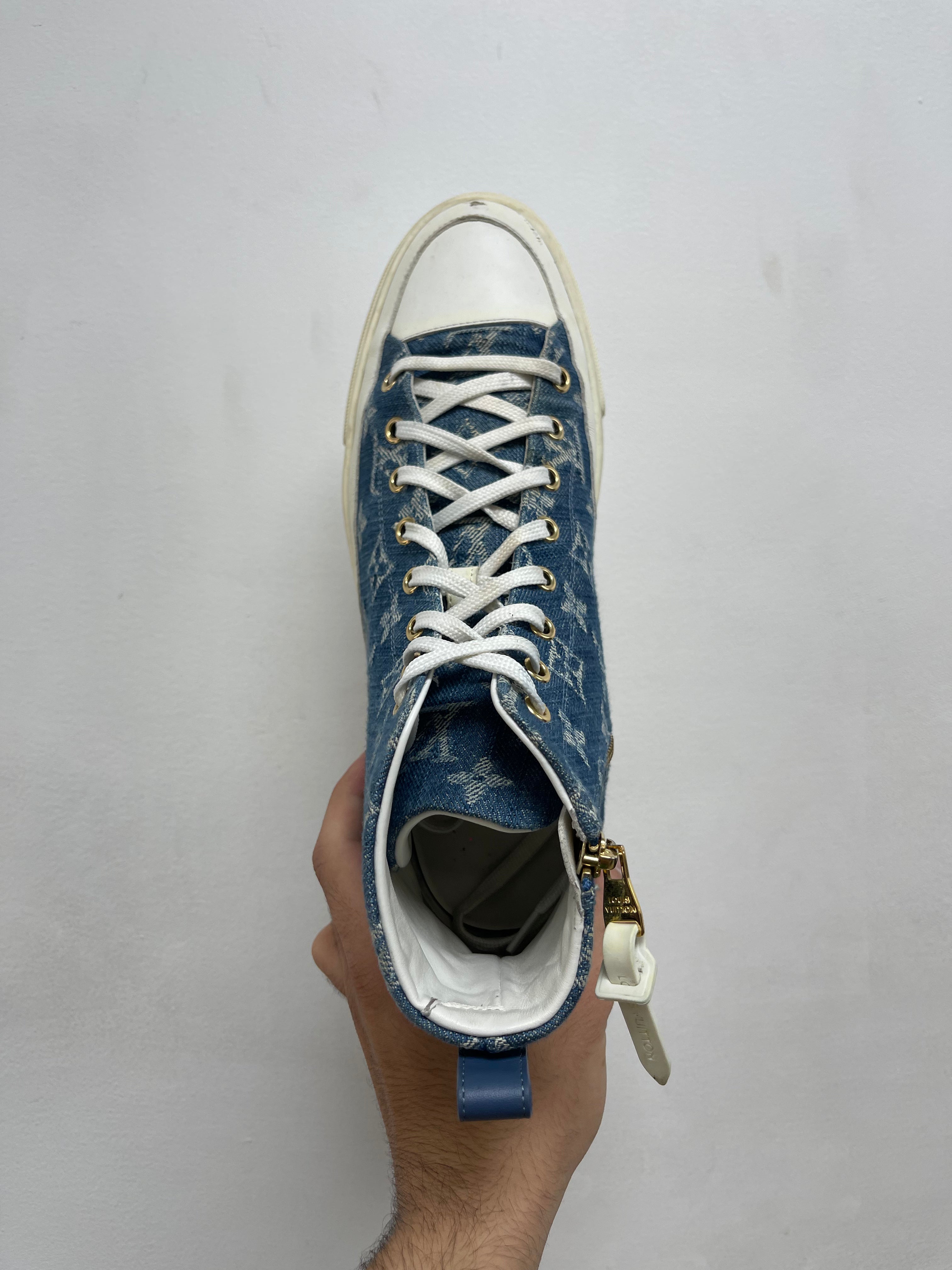 Louis Vuitton Denim Monogram High Sneakers