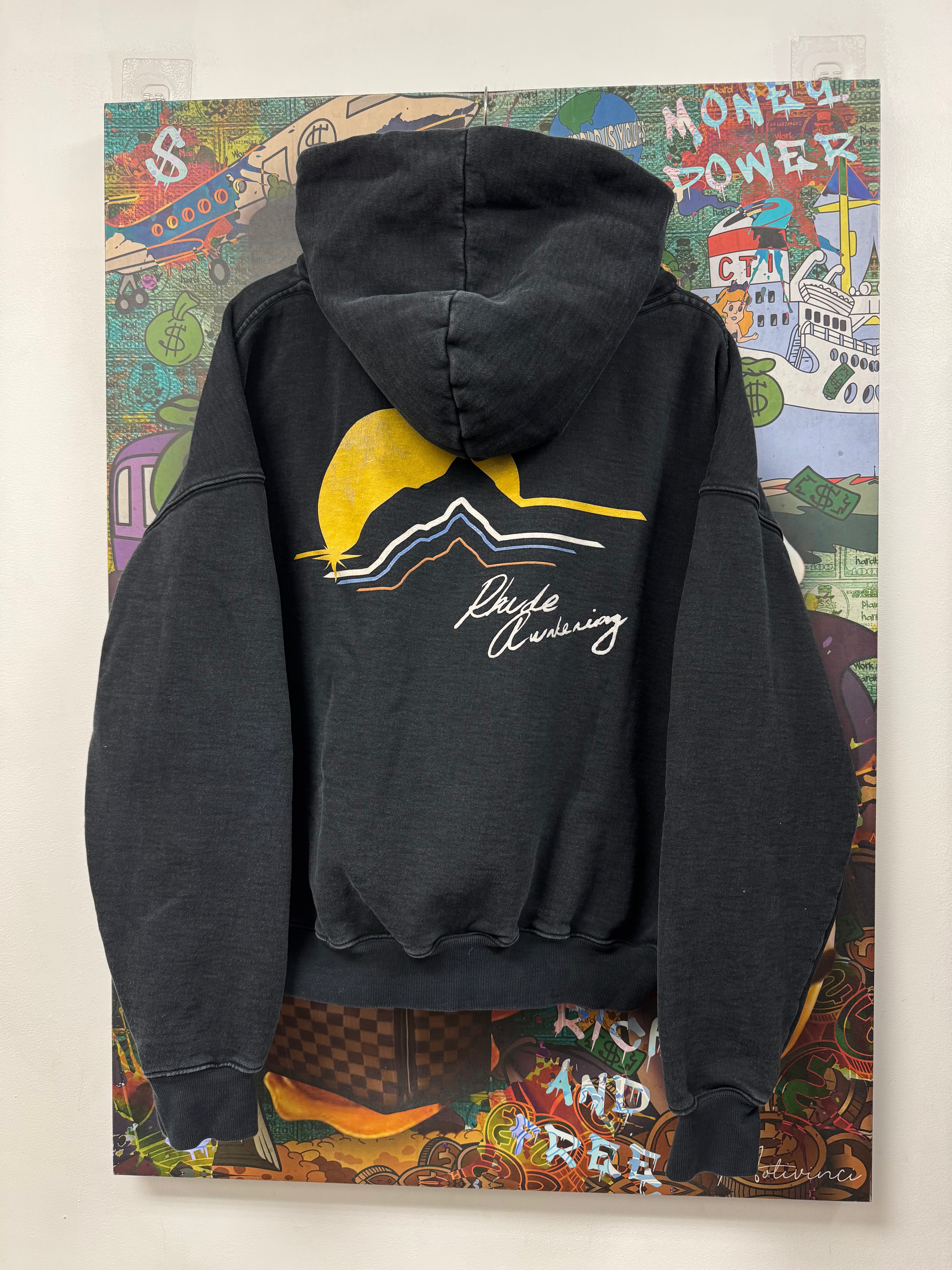 Rhude Navy Mountain Sunset Hoodie