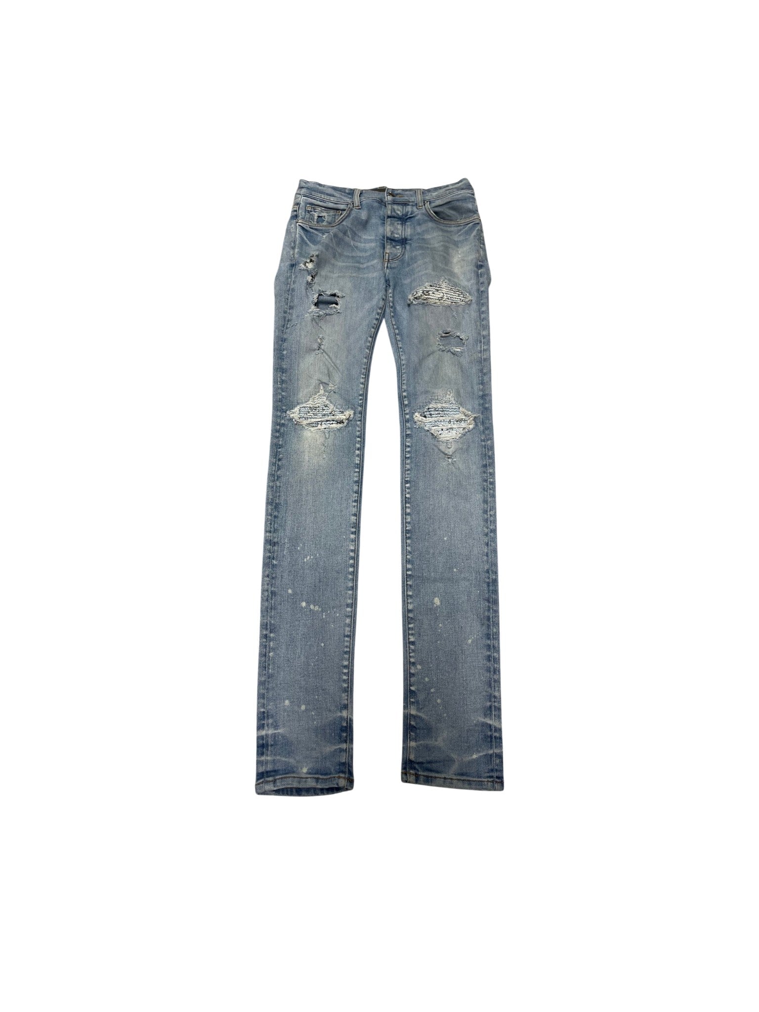 Amiri "MX1" Paisley Light Wash & Baby Blue Jeans