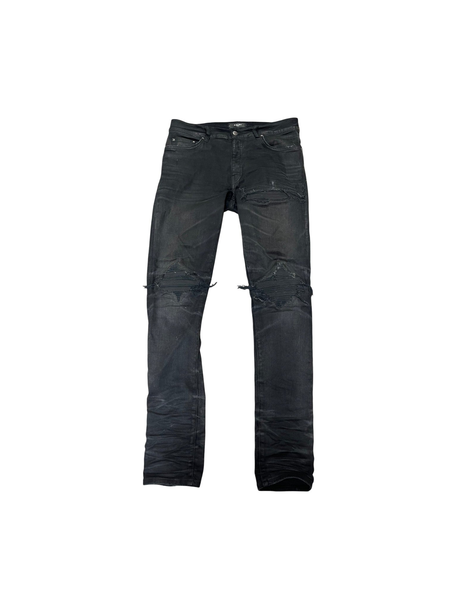 Amiri "MX1" Waxed Ultrasuede Grey Jeans